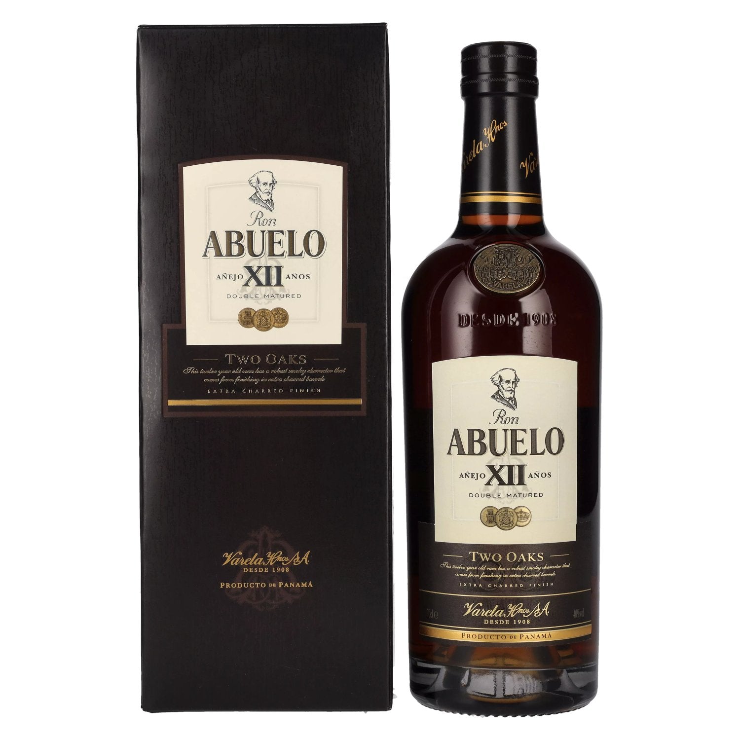 Ron Abuelo Añejo XII Años TWO OAKS Double Matured 40% Vol. 0.7l in Gift Box