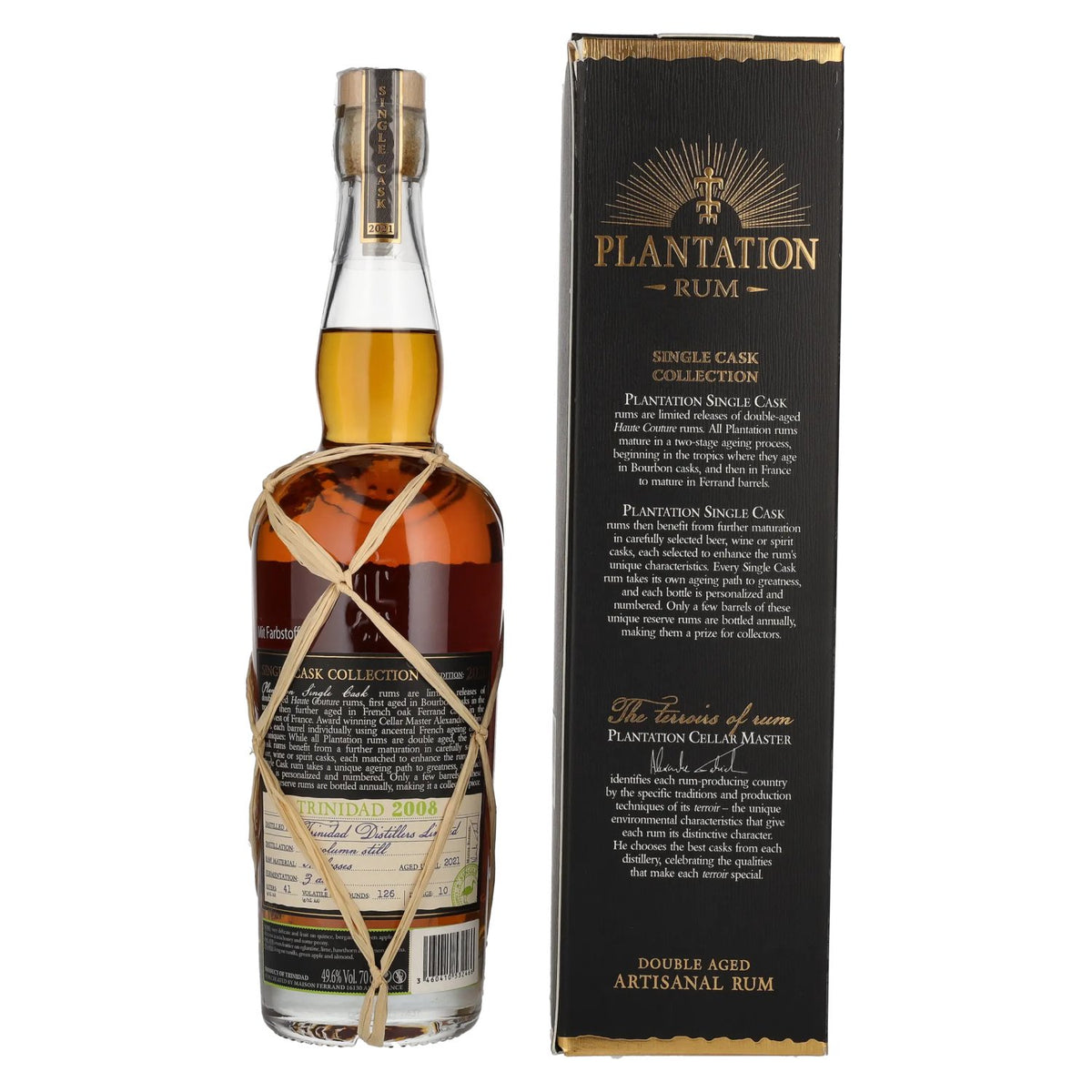 Plantation Rum TRINIDAD 2008 Chardonnay Maturation Edition 2021 49.6% Vol. 0.7L in Gift Box