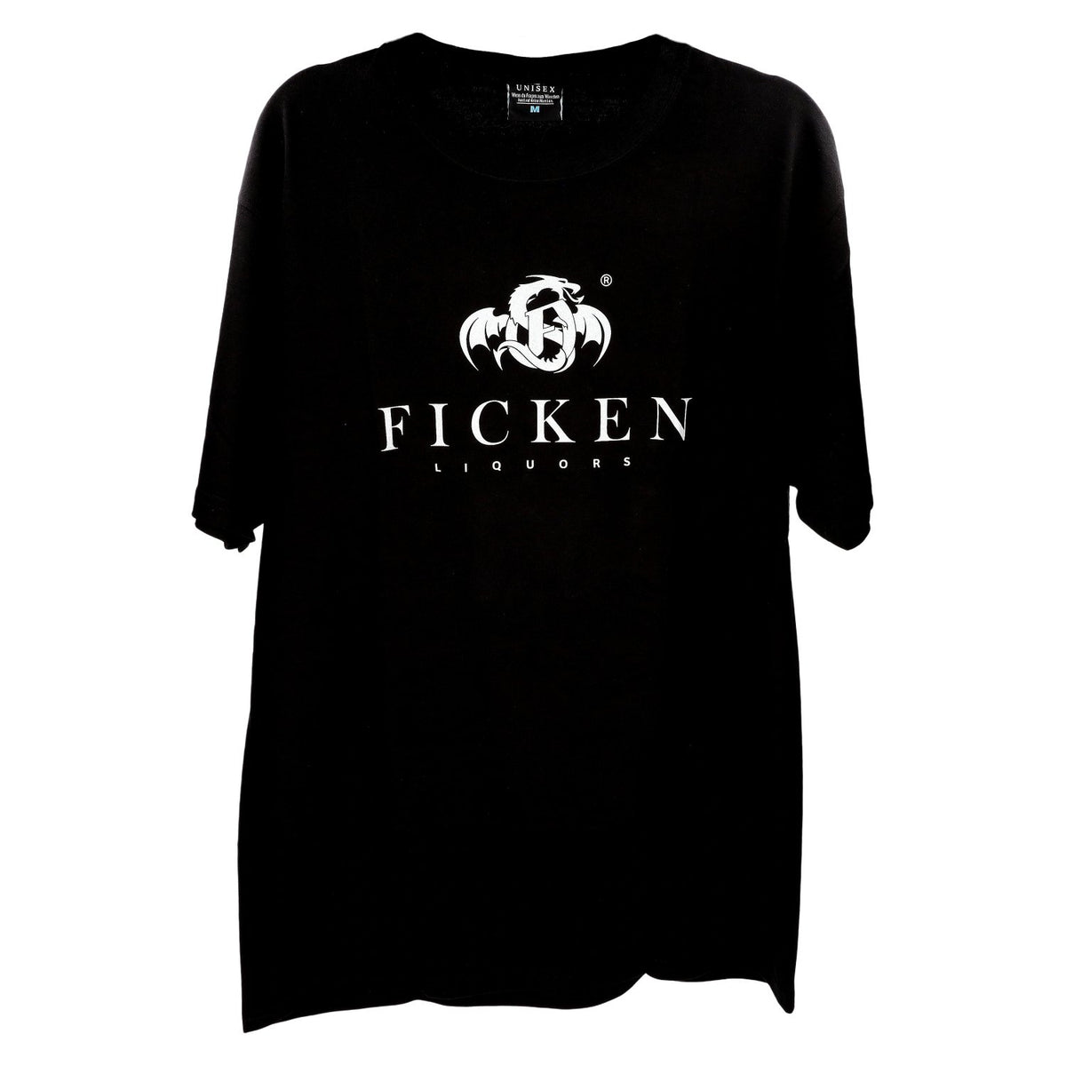 Ficken Liquors T-shirt, men’s size M, black