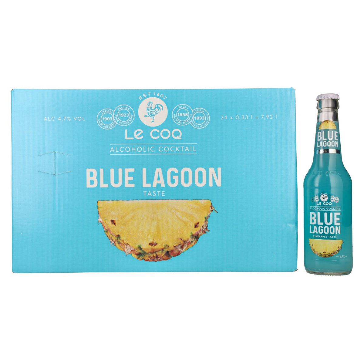 Le Coq BLUE LAGOON 4.7% ABV 24 x 0.33 l