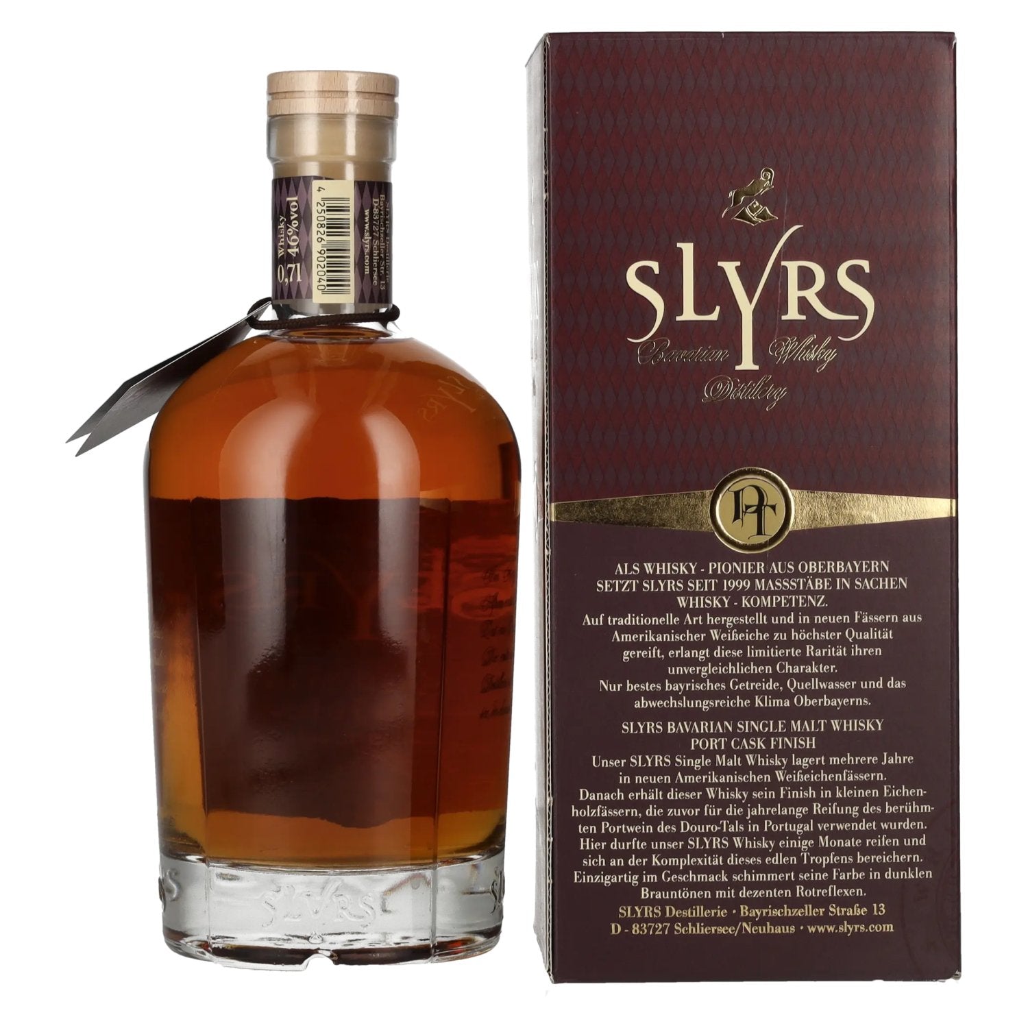 Slyrs Single Malt Whisky Port Faß Finish 46% Vol. 0,7l in Geschenkbox