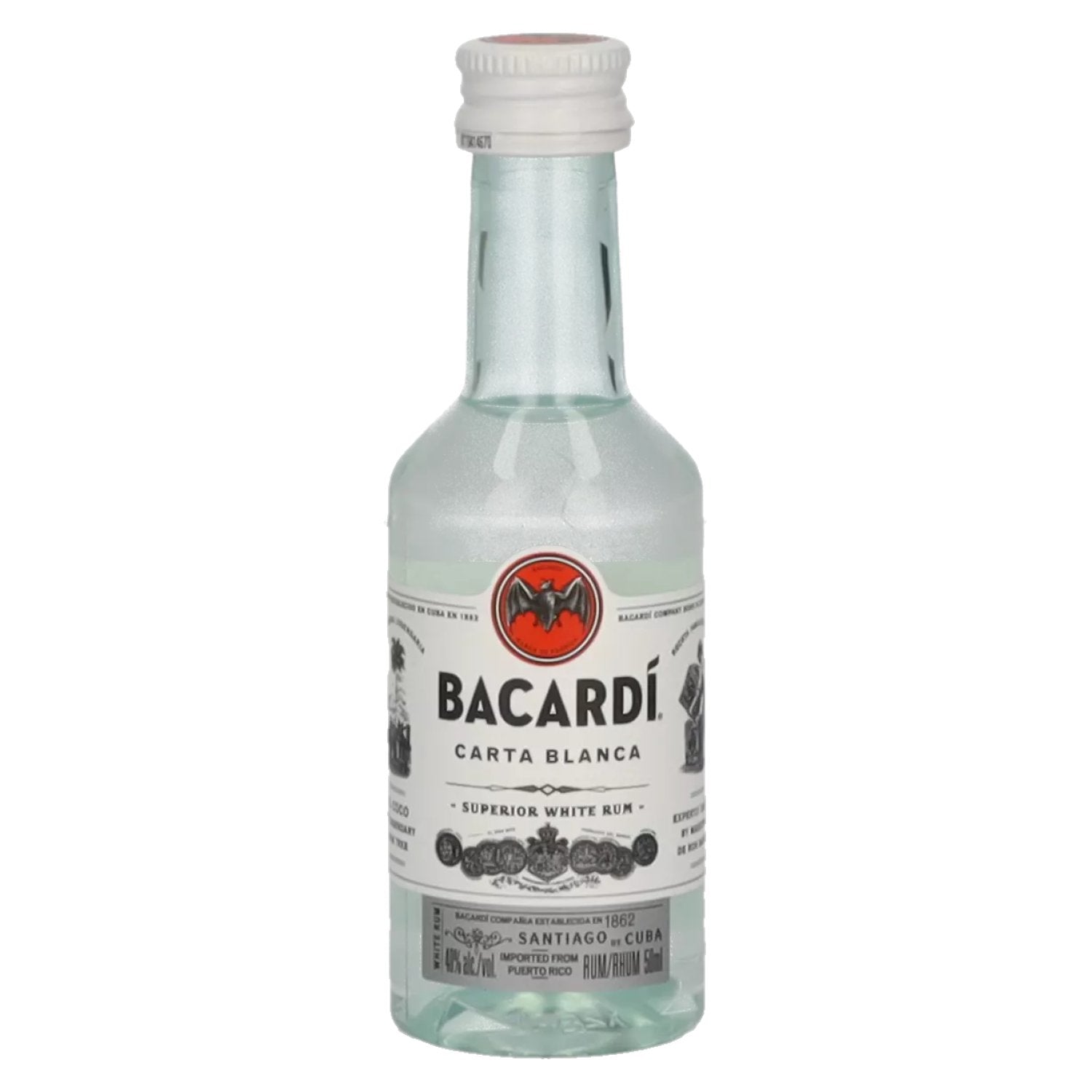 Bacardi Roner Carta Blanca Superior 40% Vol. 0,05l PET