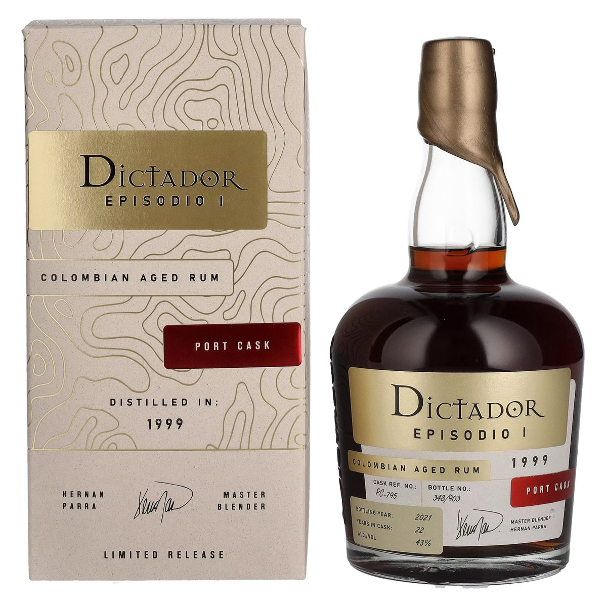 Dictador EPISODIO I 22 Years Old PORT CASK Rum 1999 43% Vol. 0.7l in gift box