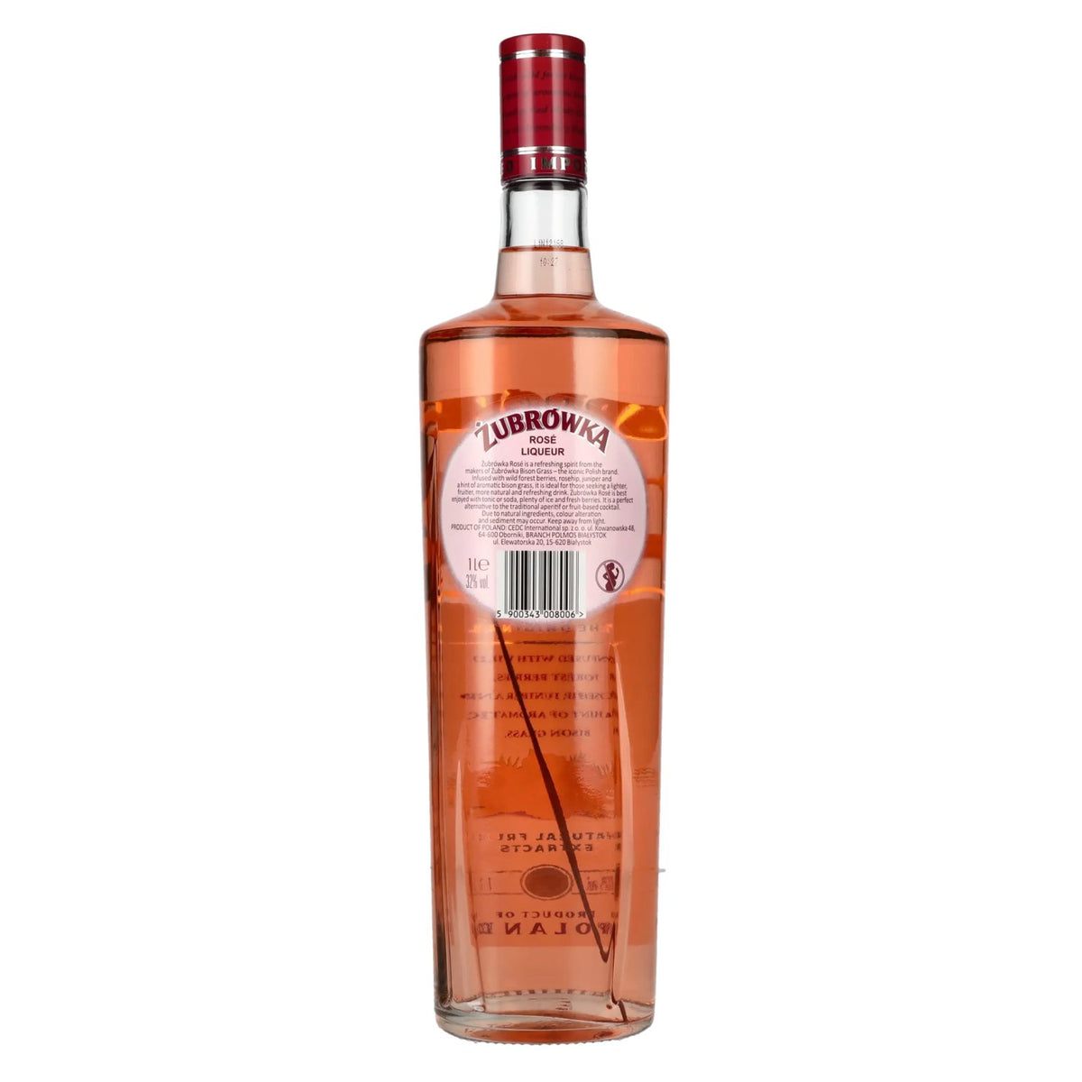 Zubrowka ROSE Vodka 32% ABV 1 litre