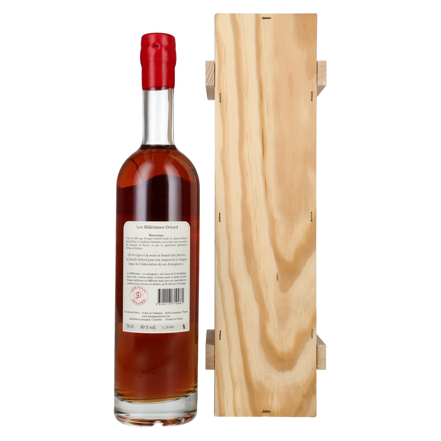 Vieil Armagnac Delord Vintage Harvest 1996 40% Vol. 0.7l in wooden box