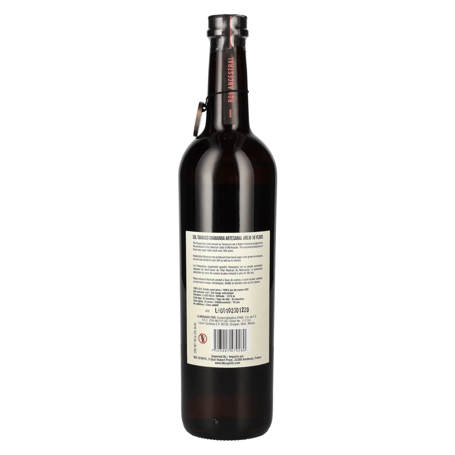 Sol Tarasco 10 Years Old AÑEJO Charanda Rum 42% Vol. 0.7l