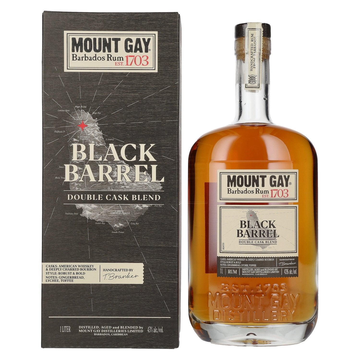 Mount Gay 1703 BLACK BARREL Barbados Rum 43% Vol. 1l in Geschenkbox