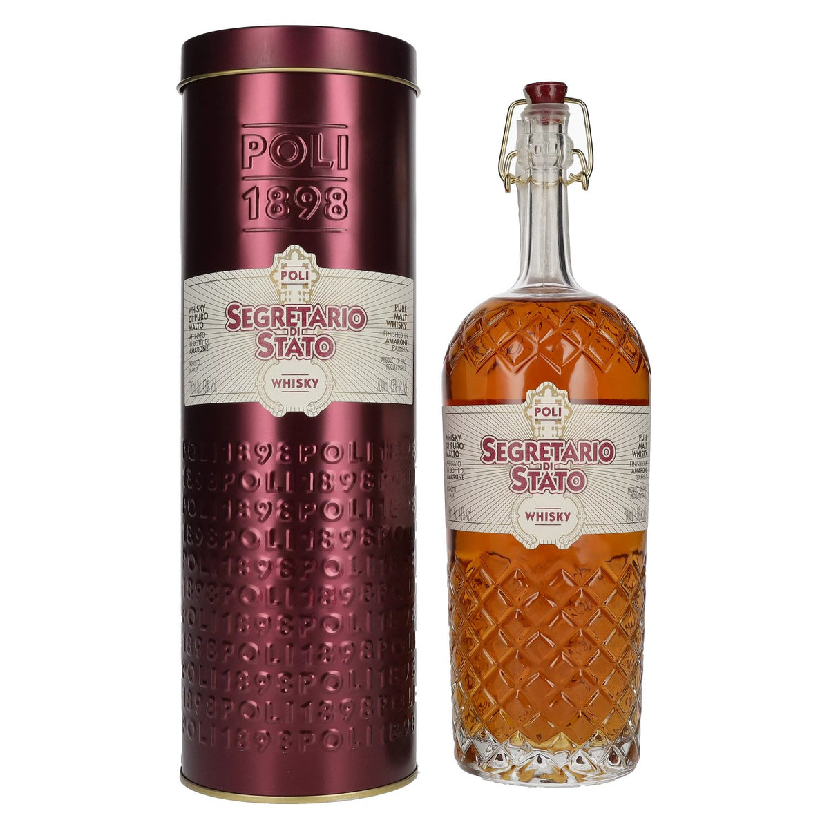 Poli Secretary of State Pure Malt Whisky 43% Vol. 0.7l in Tin Box