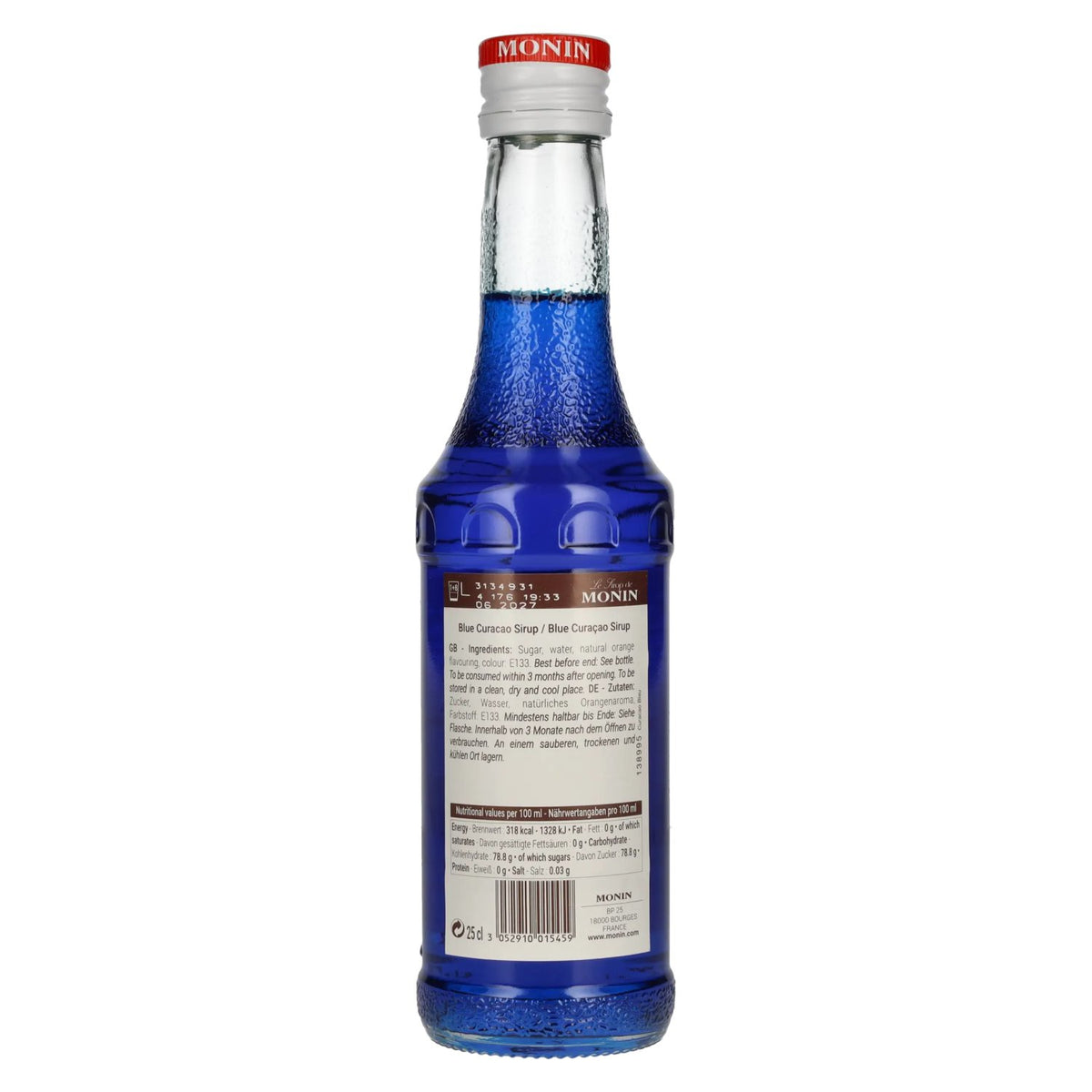 Monin BLUE CURACAO Syrup 0.25 l