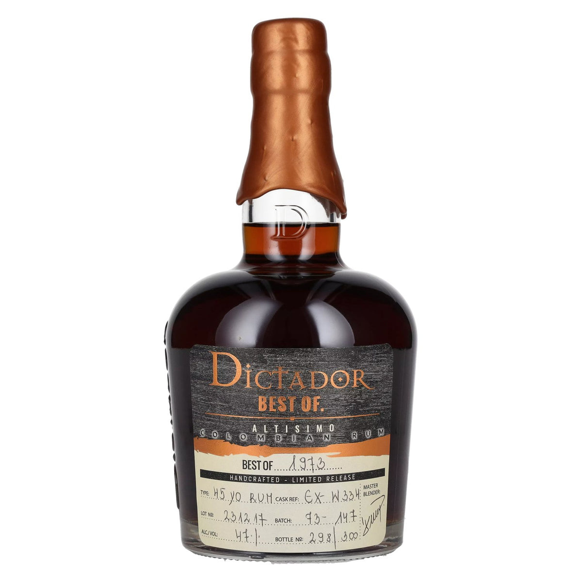 Dictador BEST OF 1973 ALTISIMO Colombian Rum Limited Release 47% Vol. 0.7l