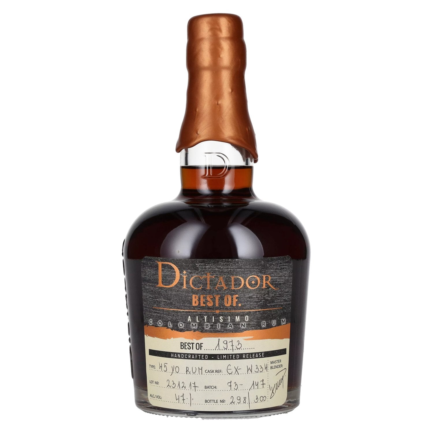 Dictador BEST OF 1973 ALTISIMO Colombian Rum Limited Release 47% Vol. 0.7l