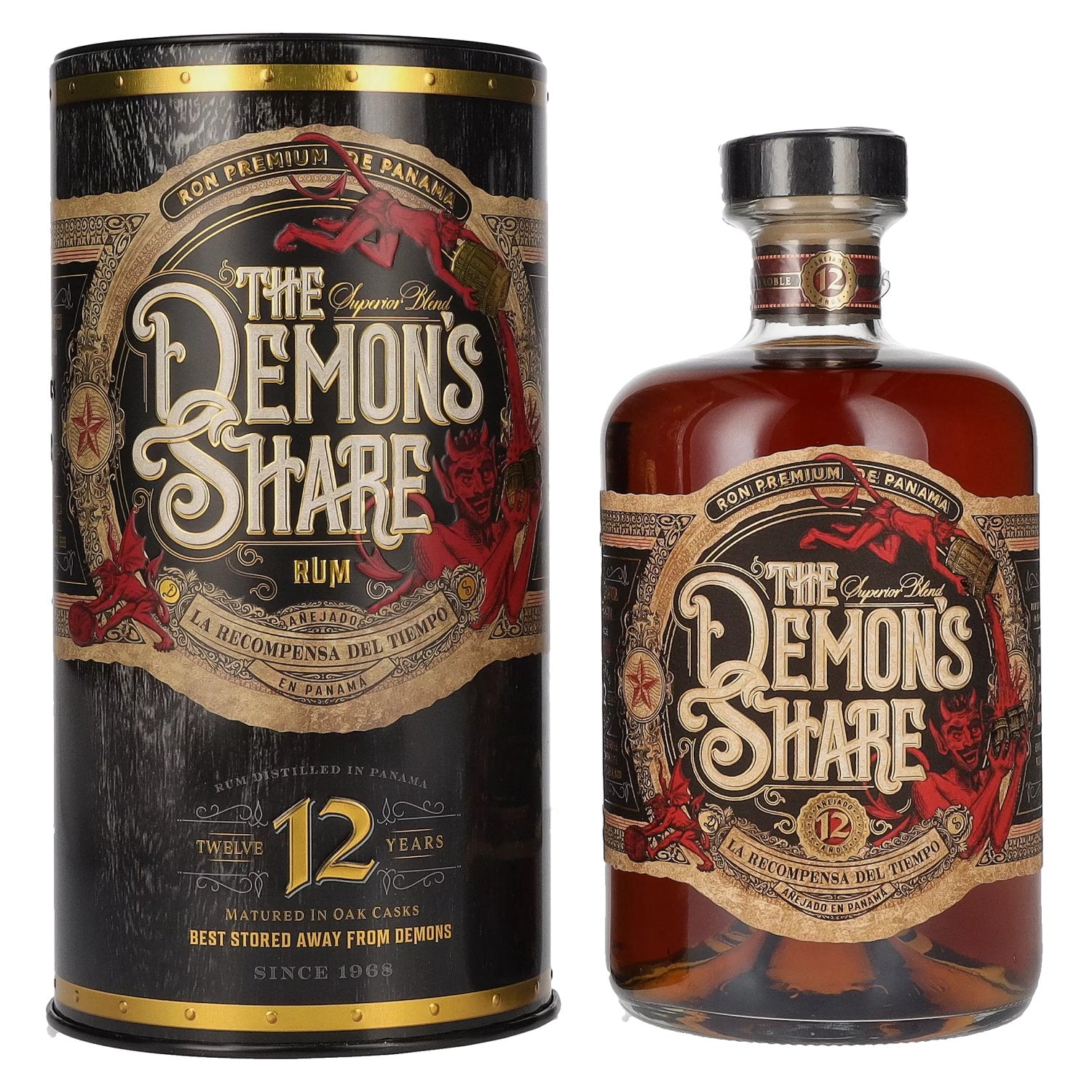 The Demon's Share Superior Blend Rum 12 Years Old 41% Vol. 0.7l in Tinbox