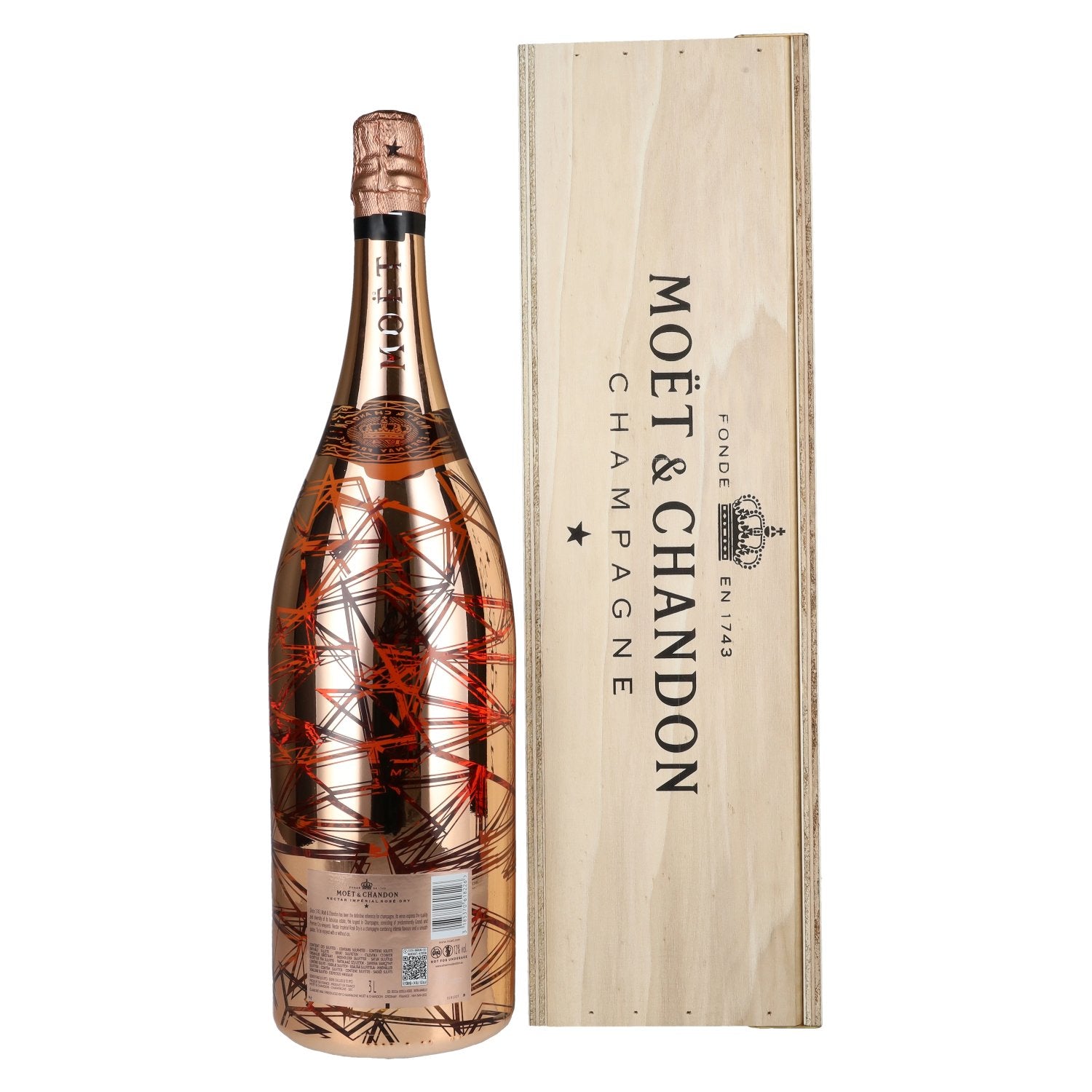 Moët & Chandon N.I.R. Nectar Imperial Rosé Dry Luminous Edition 12% Vol. 3l in Holzkiste