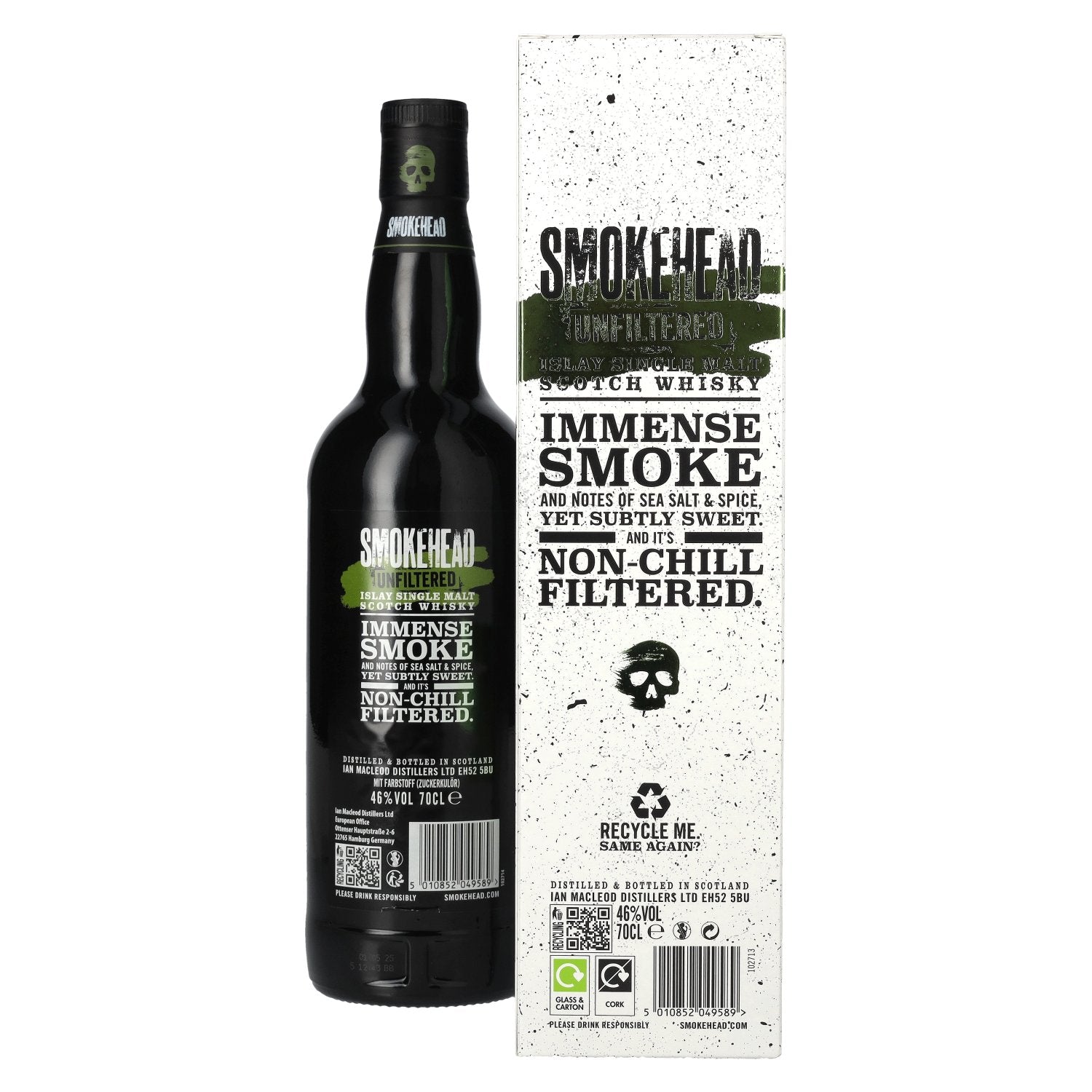 Smokehead UNFILTERED Islay Single Malt Scotch Whisky 46% Vol. 0.7L in Gift Box