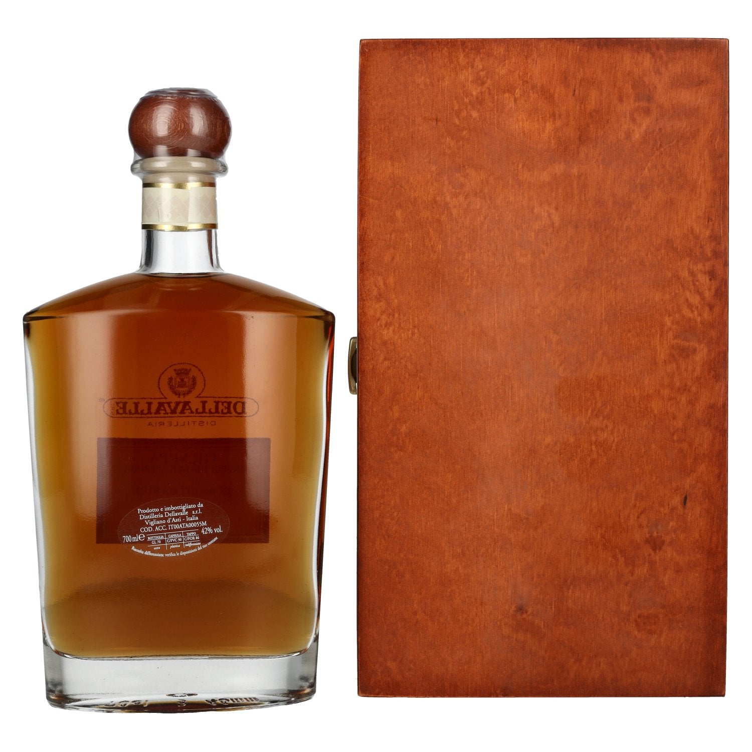 Dellavalle Grappa Demerara In Botti Da Rum Edition 07 42% Vol. 0.7l in wooden box
