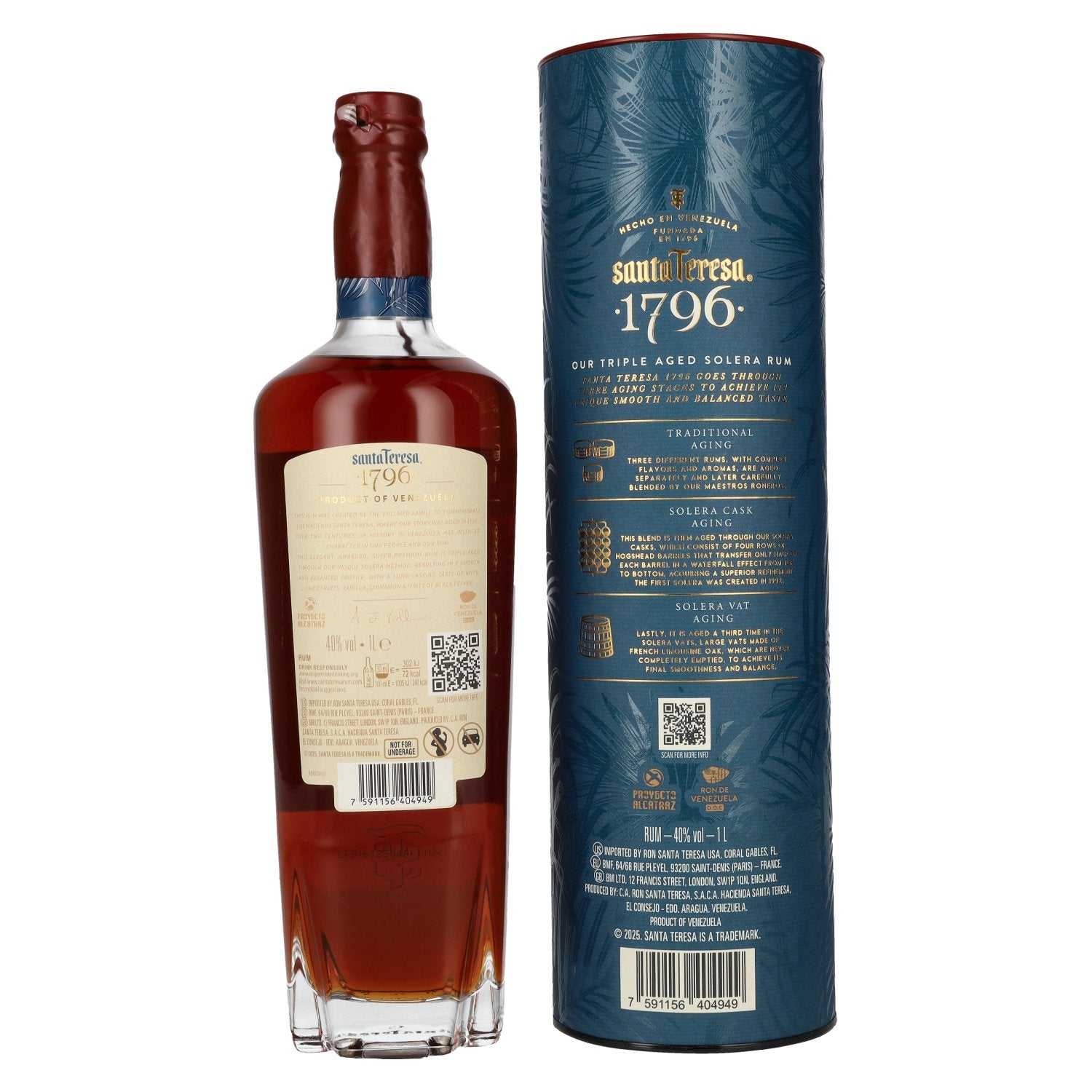 Santa Teresa 1796 Triple Aged Solera Rum 40% Vol. 1l in Geschenkbox