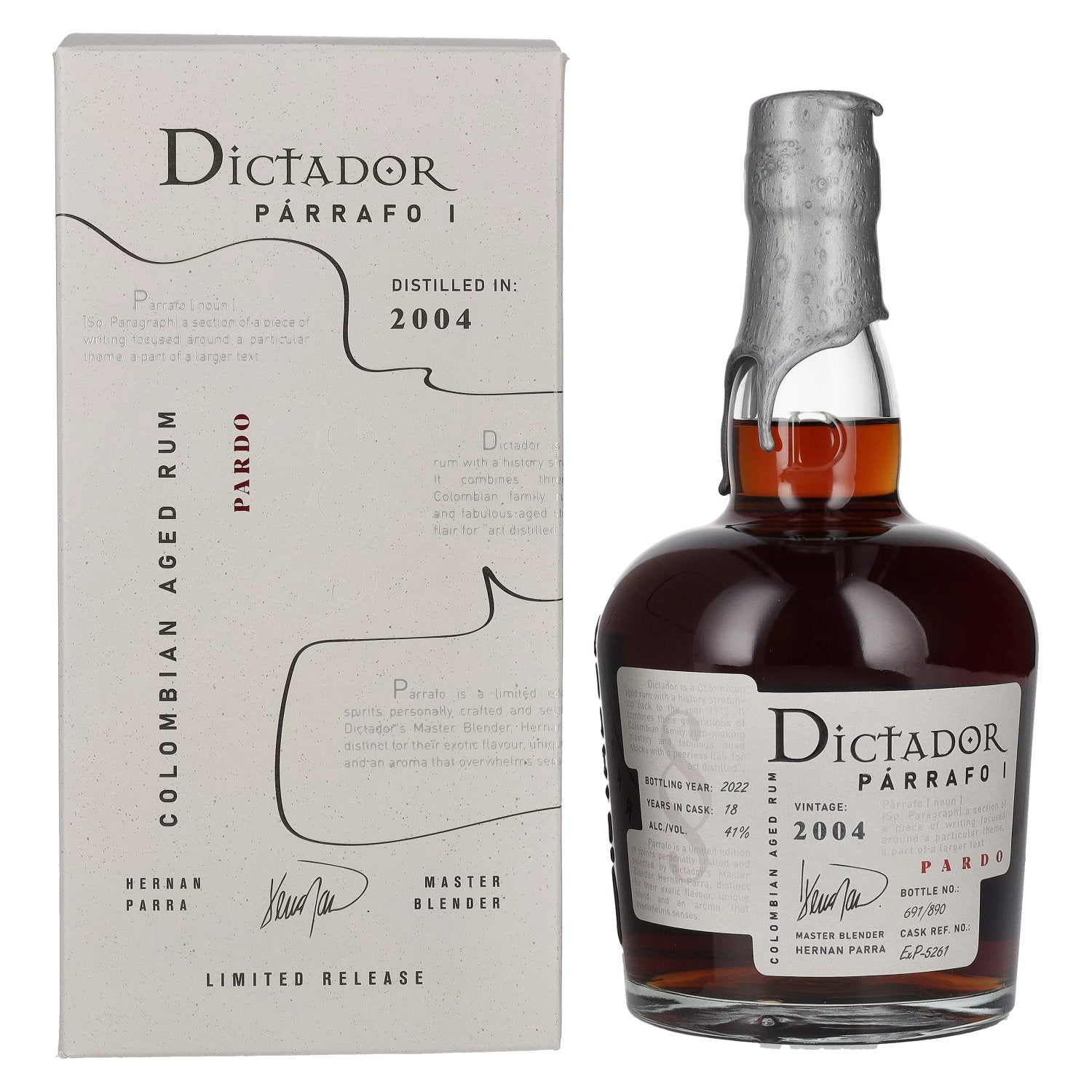 Dictador PÁRRAFO I 18 Years Old PARDO Vintage 2004 41% Vol. 0.7l in Gift Box