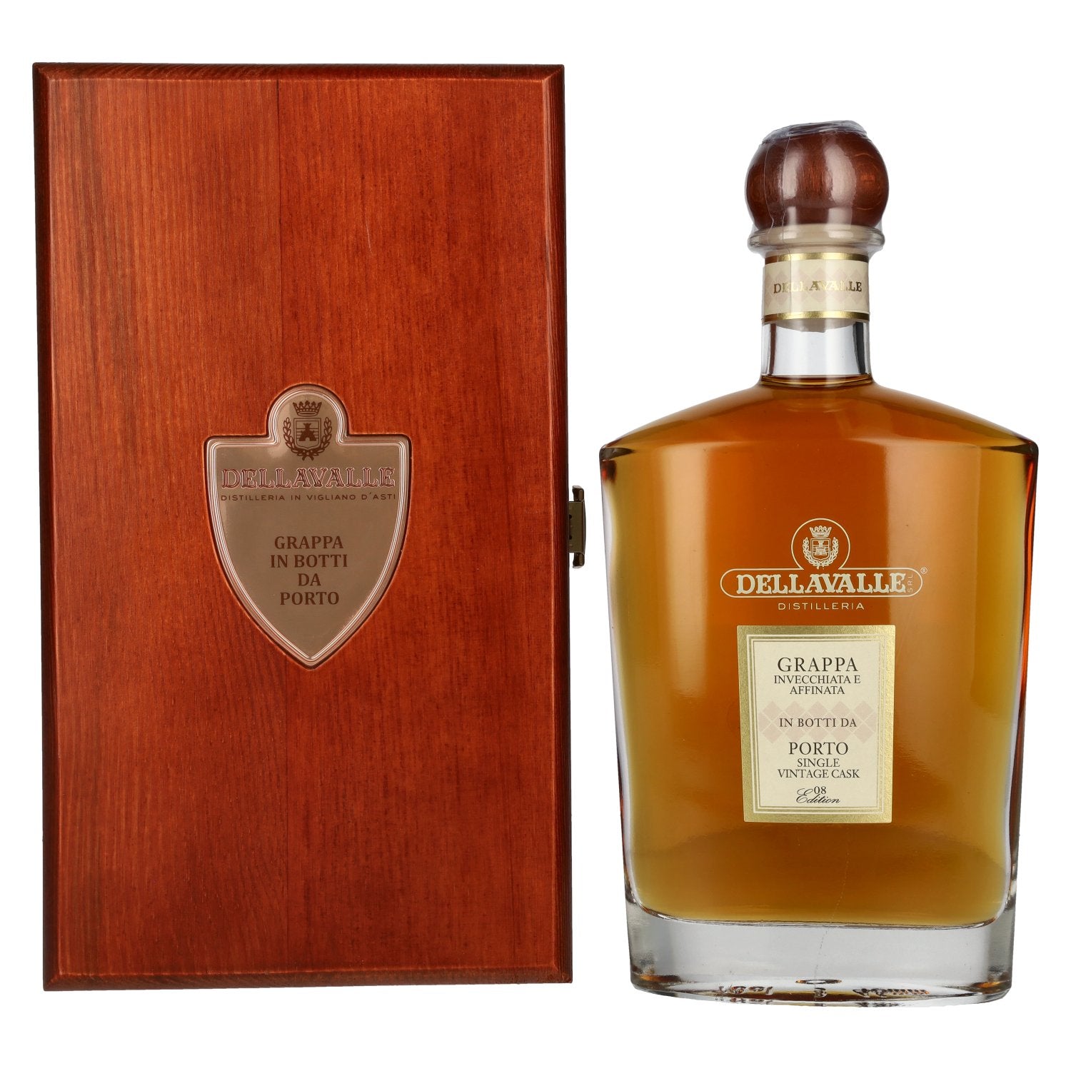 Dellavalle Grappa In Botti Da PORTO Single Vintage Cask 42% Vol. 0.7l in Wooden Box