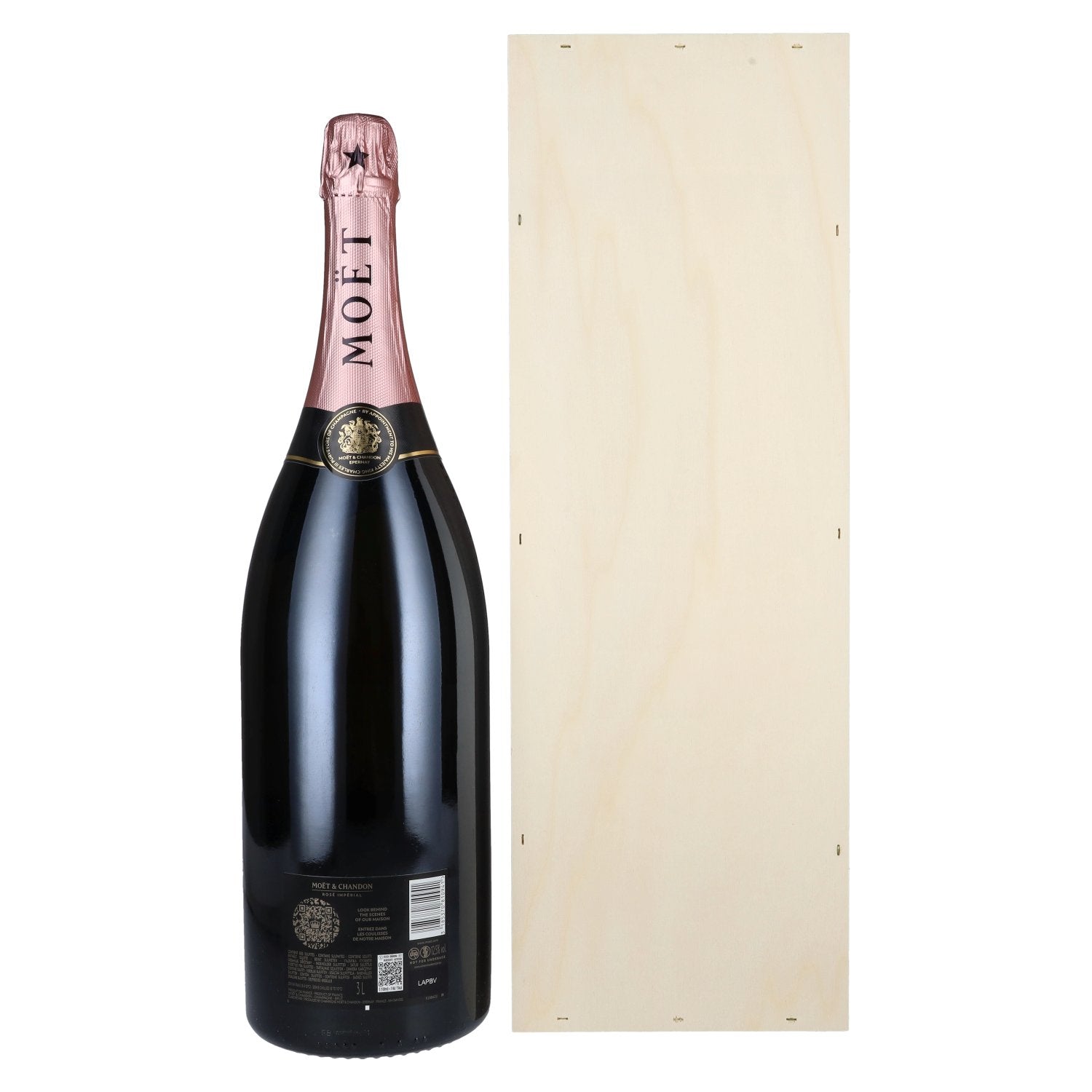 Moët &amp; Chandon Champagne ROSÉ IMPÉRIAL Brut 12.5% ABV 3l in a wooden case