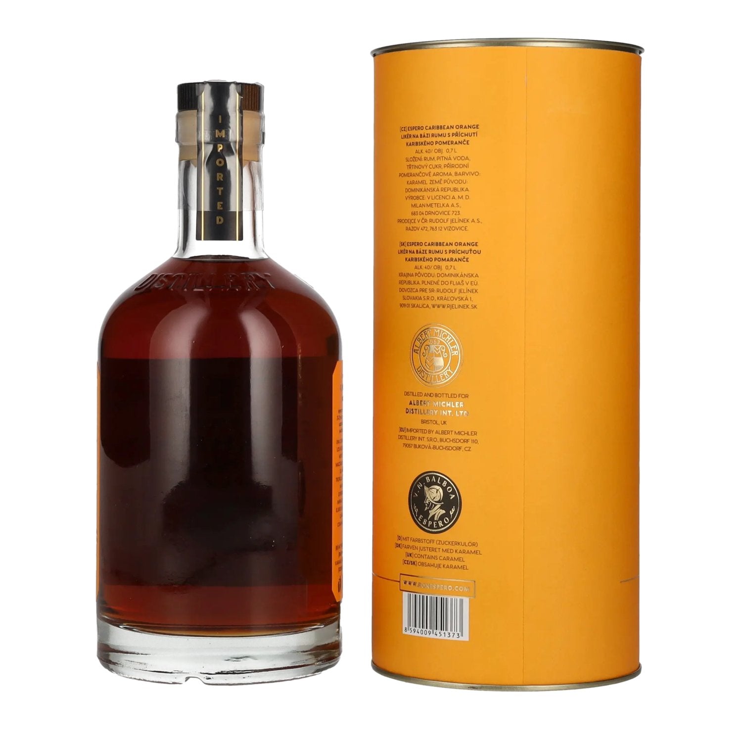 Ron Espero Caribbean Orange Liqueur 40% Vol. 0.7L in gift box