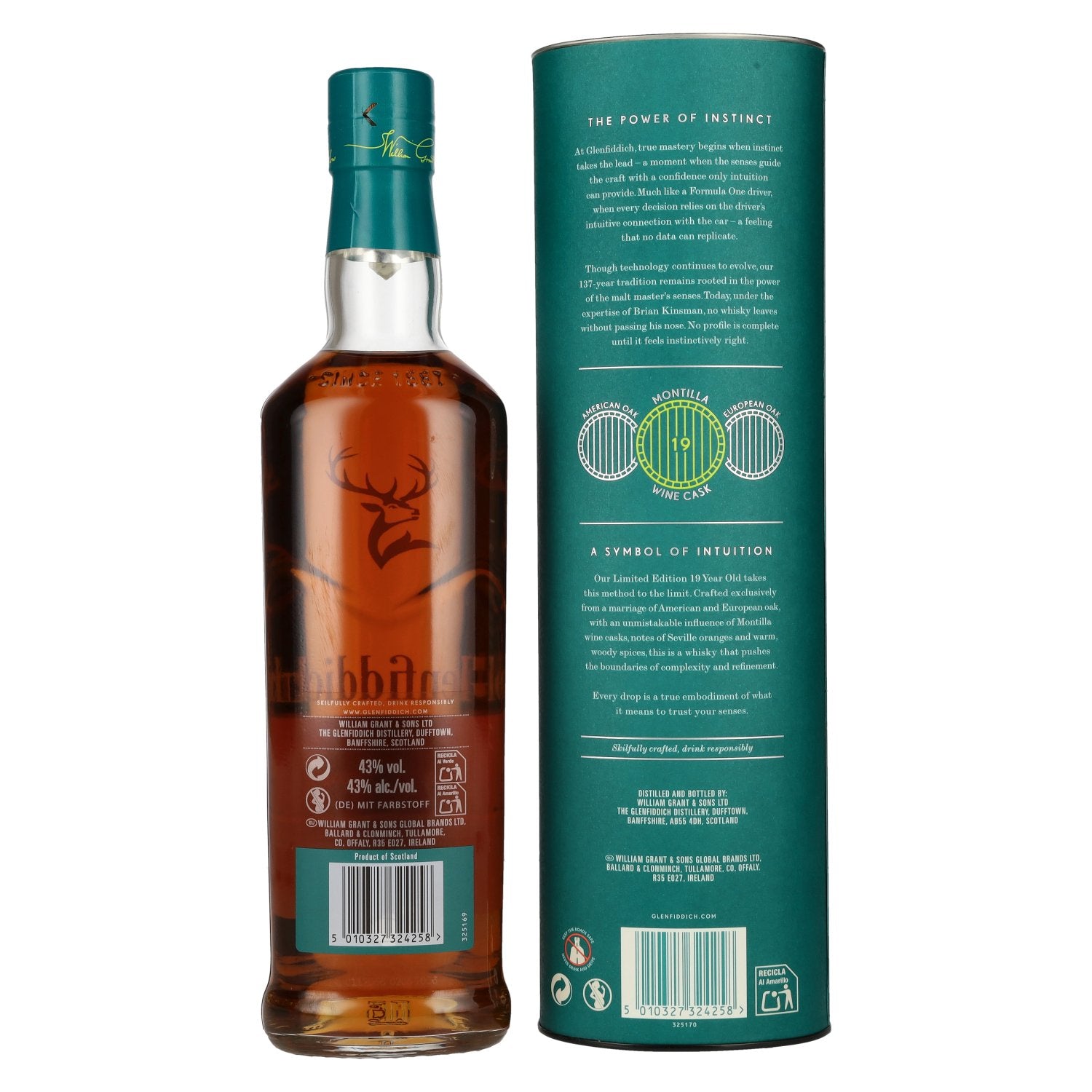 Glenfiddich 19 Years Old ASTON MARTIN FORMULA ONE TEAM Single Malt Scotch Whisky 43% Vol. 0.7L in Gift Box
