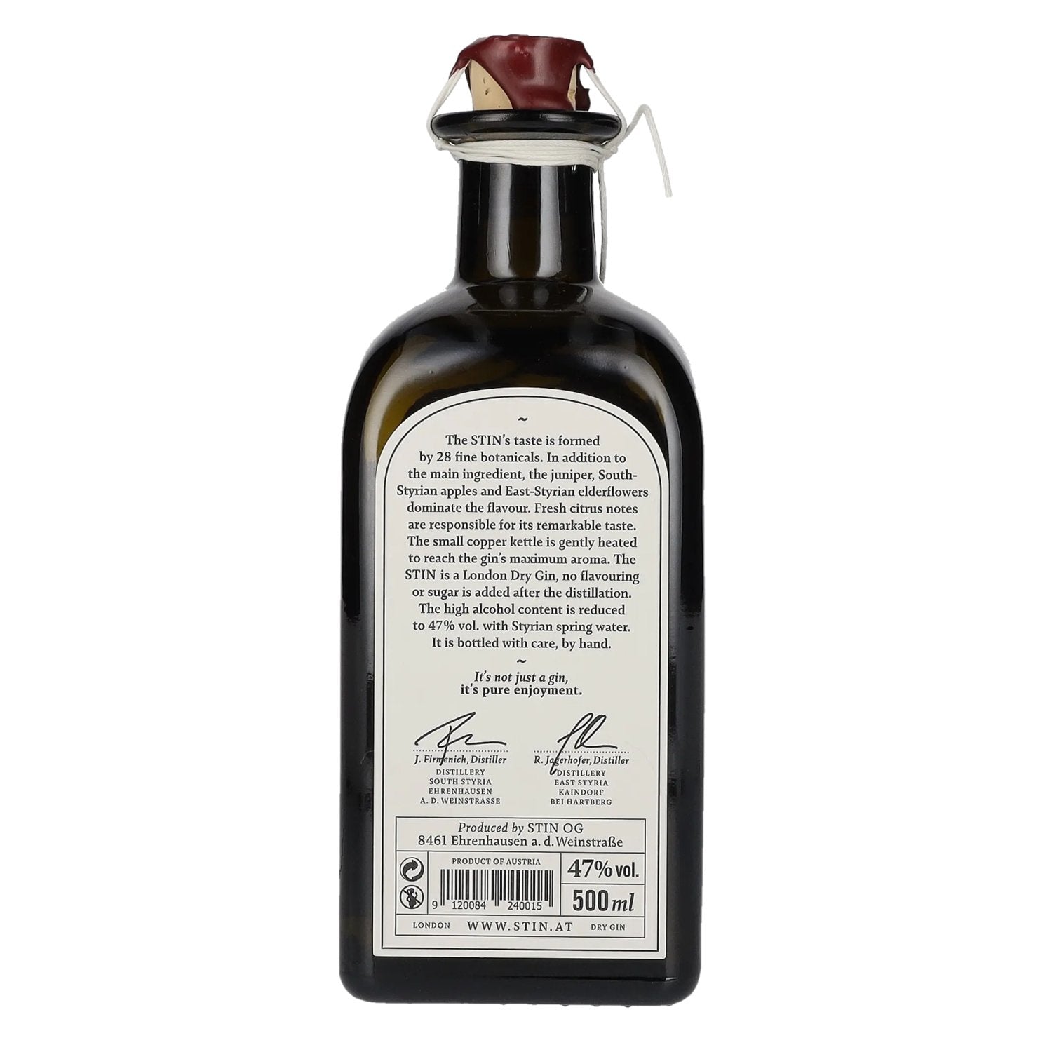STIN Styrian Dry Gin 47% Vol. 0.5L