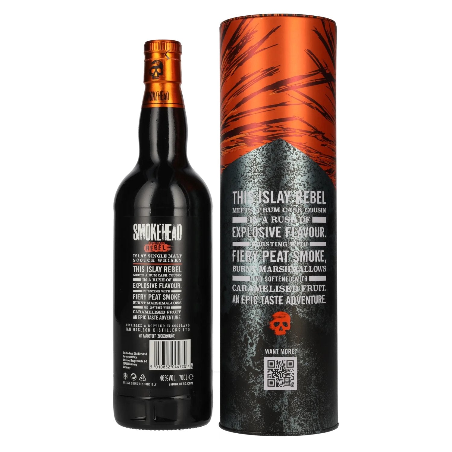 Smokehead RUM REBEL Islay Single Malt Scotch Whisky 46% Vol. 0.7L in Tin Box