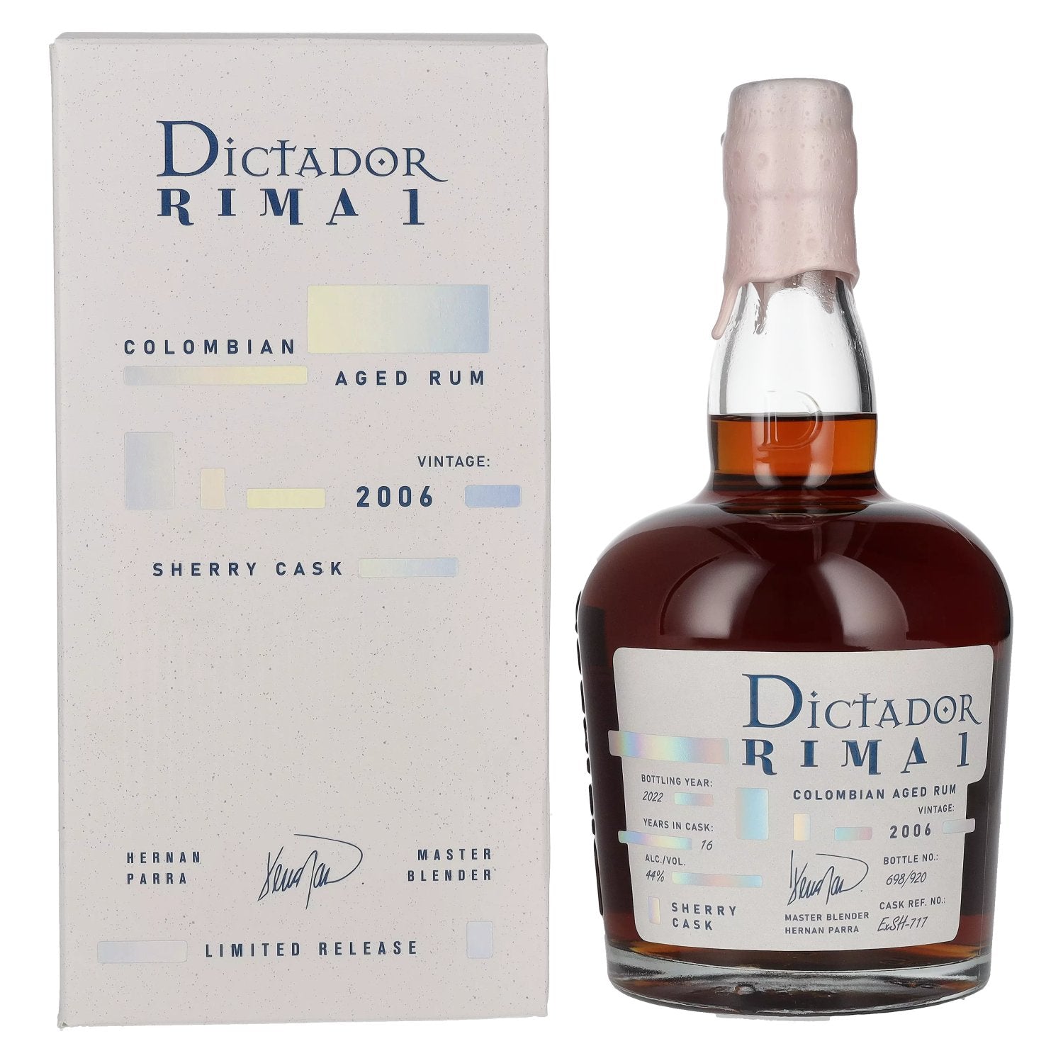 Dictador RIMA 1 16 Years Old SHERRY Cask Vintage 2006 44% Vol. 0.7l in gift box