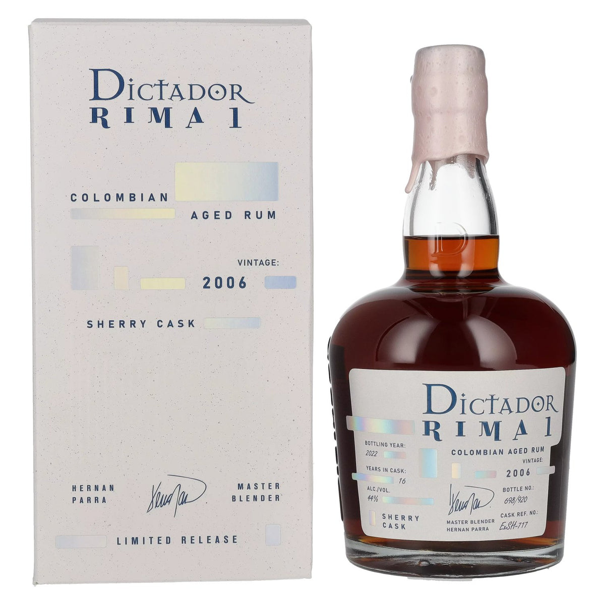 Dictador RIMA 1 16 Years Old SHERRY Cask Vintage 2006 44% vol. 0.7 l in a gift box