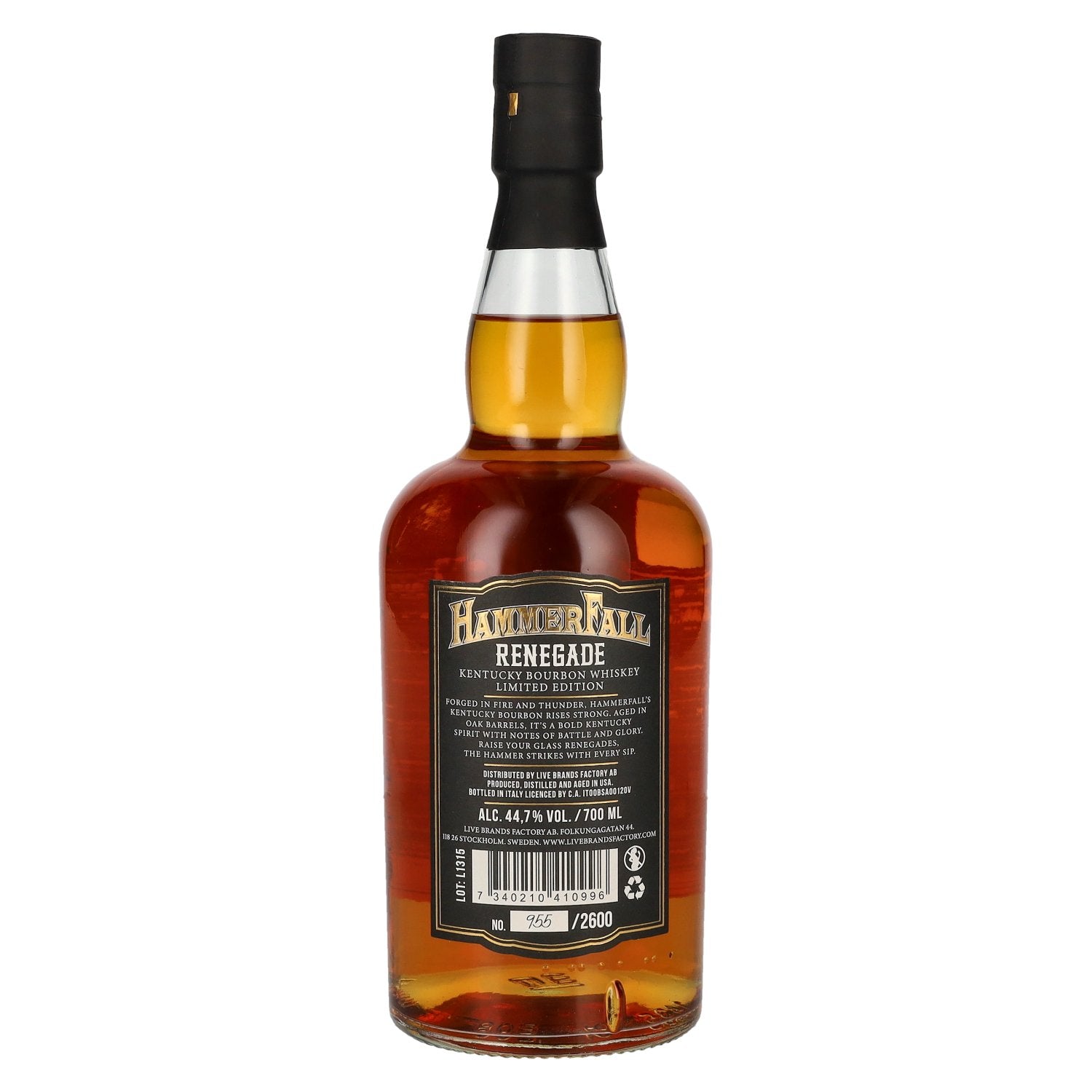 HammerFall Renegade Kentucky Bourbon Whiskey Limited Edition 44.7% Vol. 0.7l