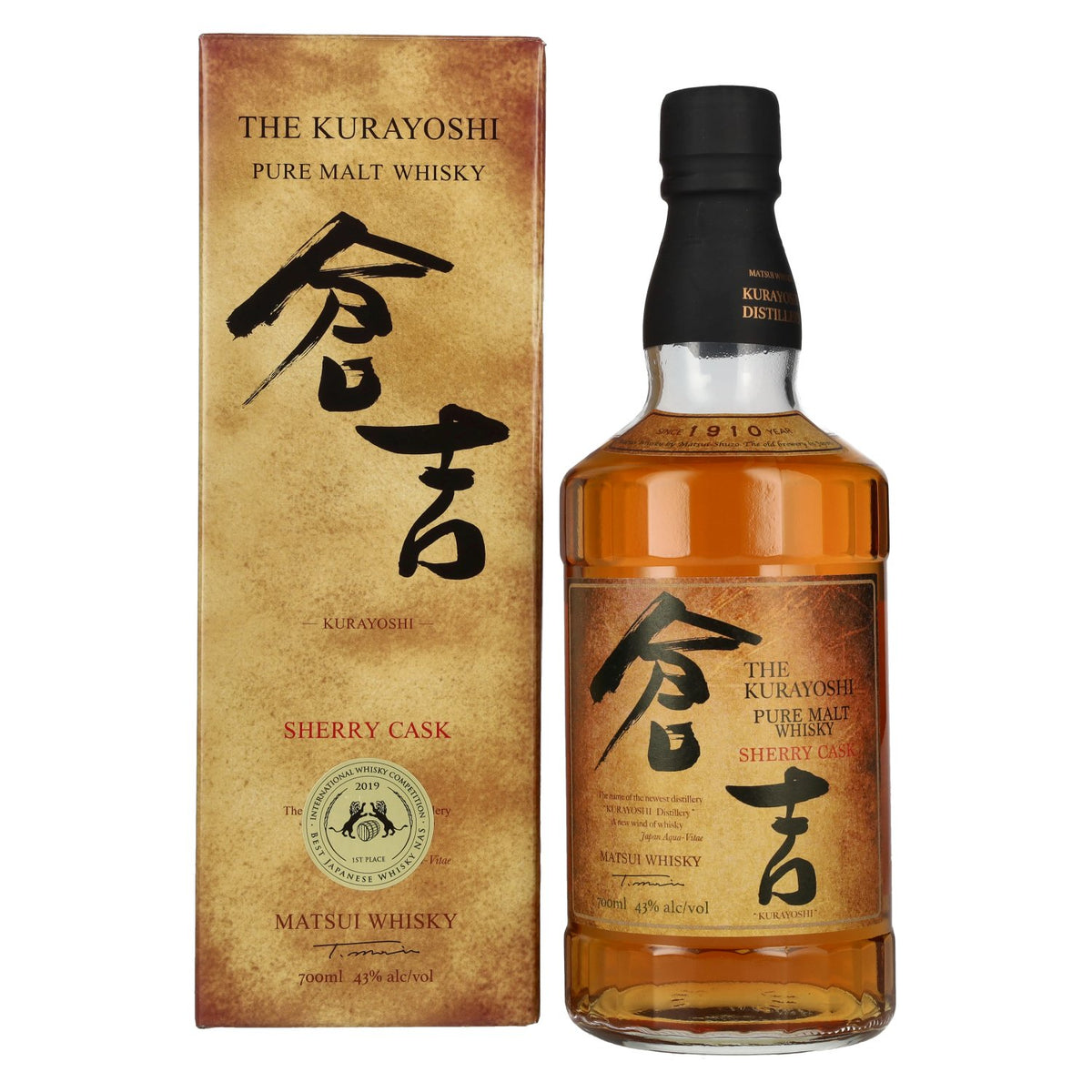 Matsui Whisky THE KURAYOSHI Pure Malt Whisky SHERRY CASK 43% Vol. 0.7l in Gift Box