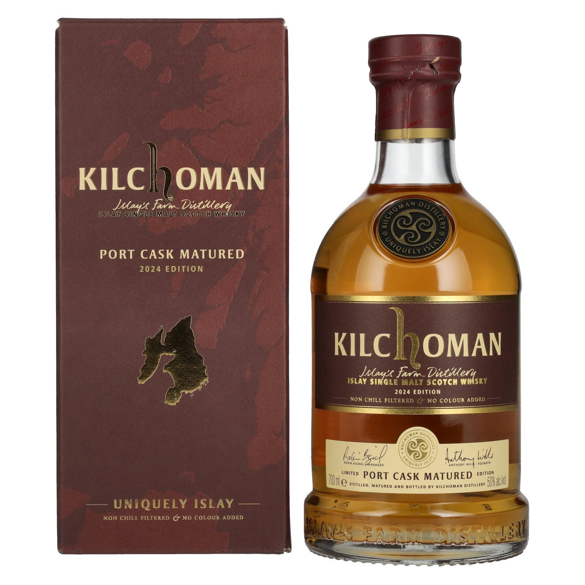 Kilchoman PORT CASK MATURED Single Malt Scotch Whisky Limited Edition 2024 50% Vol. 0.7l in gift box
