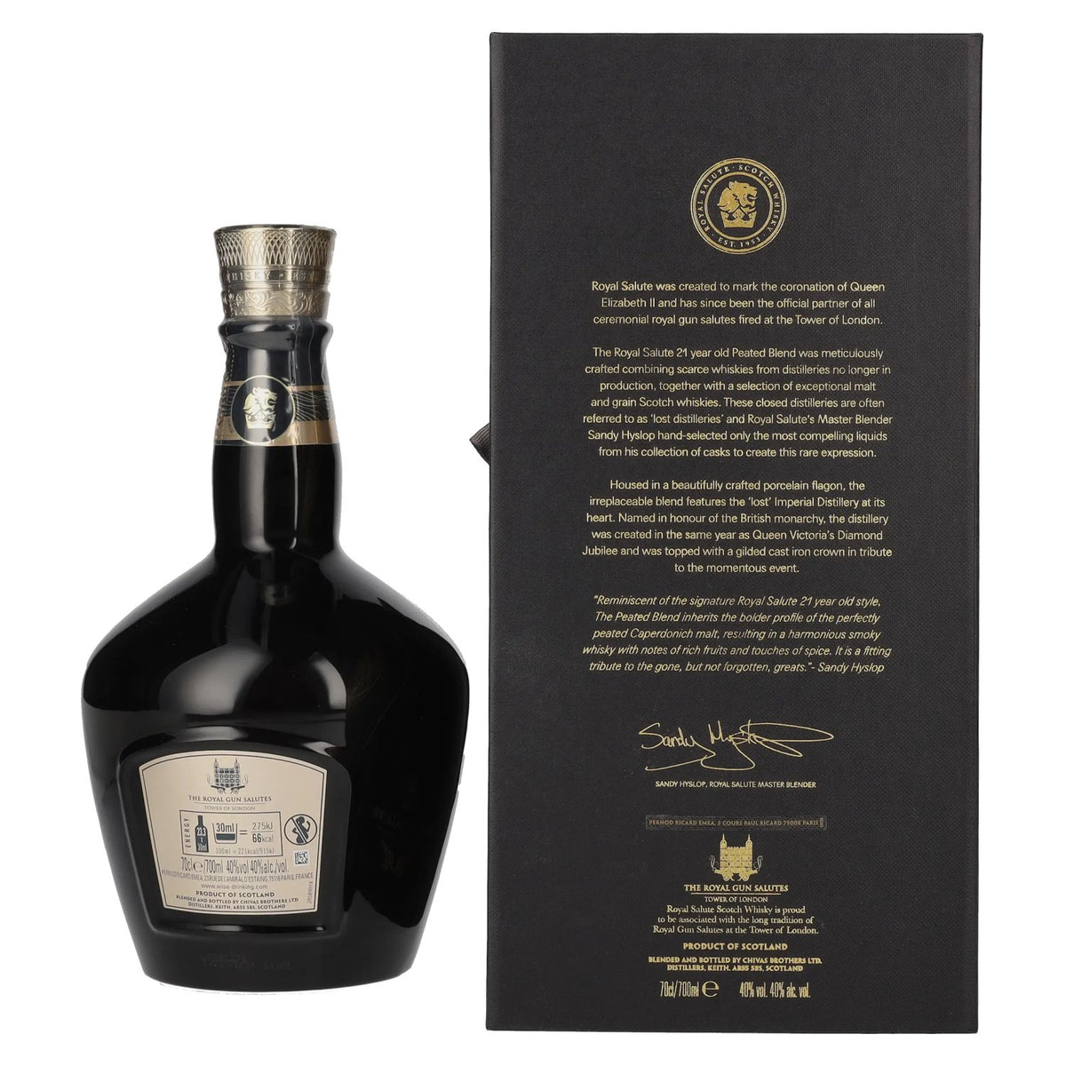 Royal Salute 21 Years Old THE PEATED BLEND 40% vol. 0.7 l in a gift box