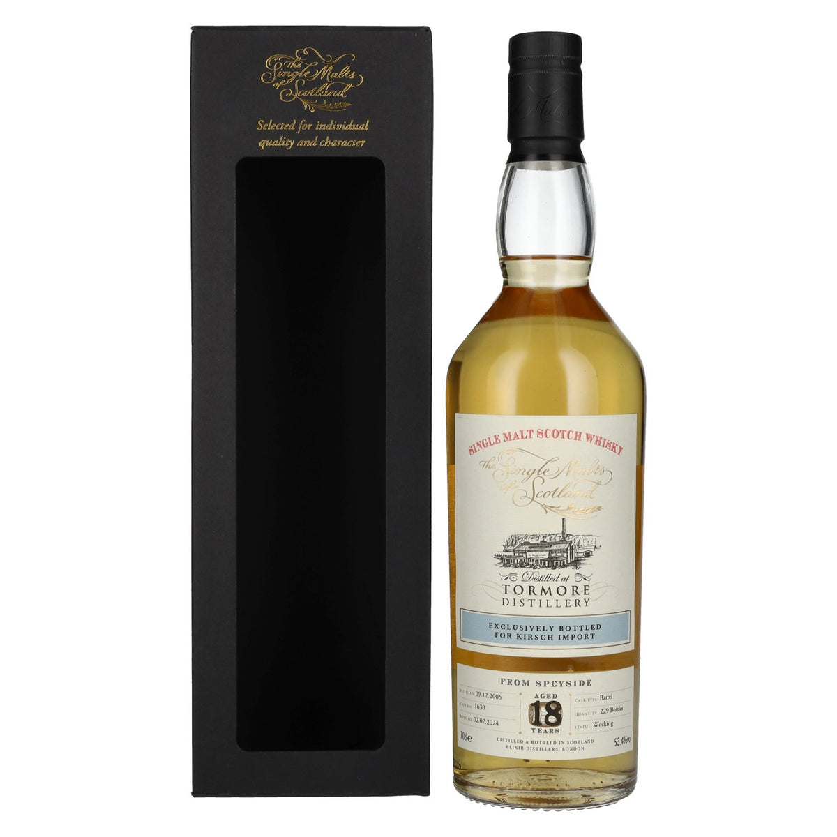 Tormore 18 Years Old KIRSCH IMPORT Speyside Single Malt 2005 53.4% Vol. 0.7l in Gift Box