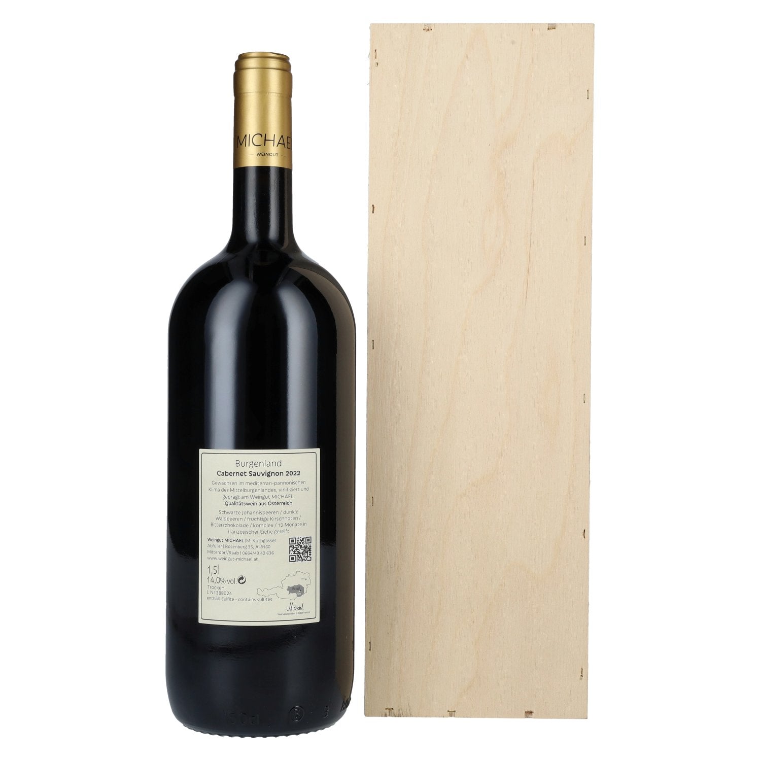 MICHAEL Cabernet Sauvignon Burgenland 2022 14% Vol. 1.5l in wooden box