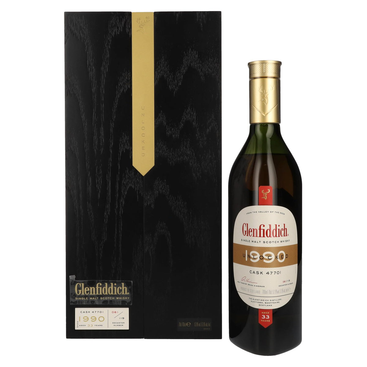 Glenfiddich 33 Years Old Archive Cask Single Malt Scotch Whisky 1990 52.8% Vol. 0.7l in wooden box