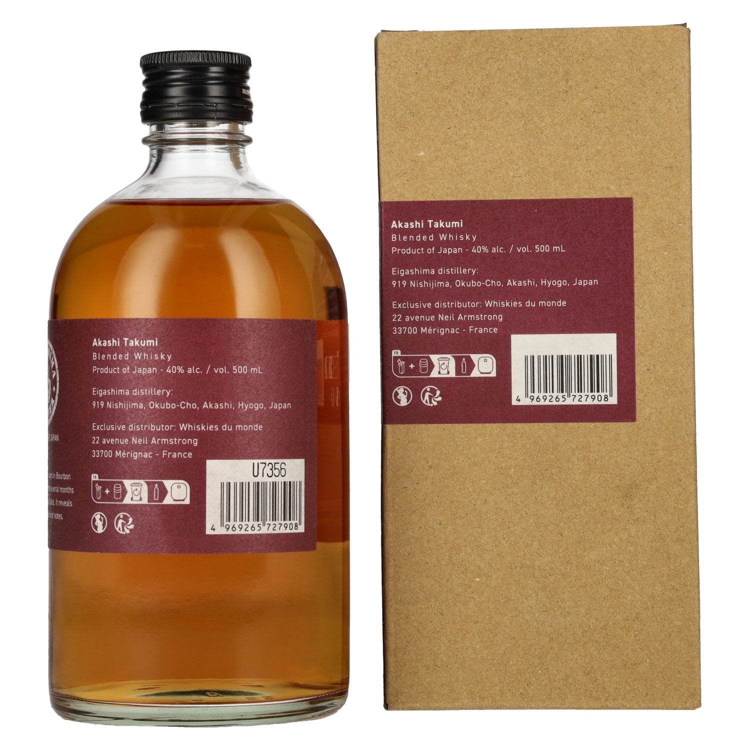 AKASHI Takumi Sherry Cask Finish Japanese Blended Whisky 40% Vol. 0,5l in Geschenkbox