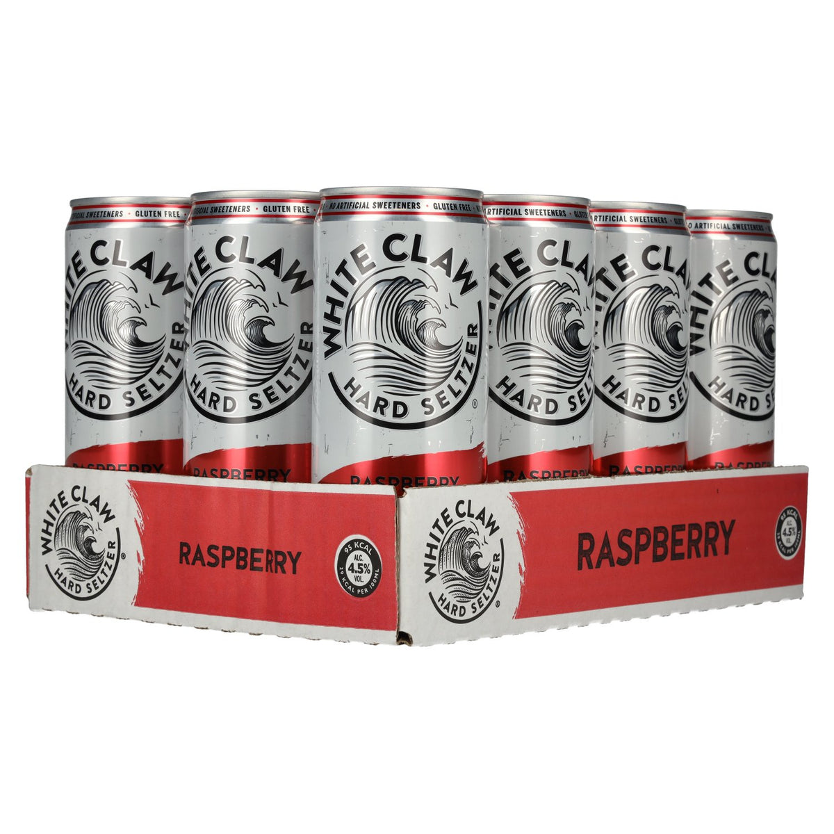 White Claw Hard Seltzer Raspberry 4.5% ABV 12 x 0.33 l tins (deposit required)