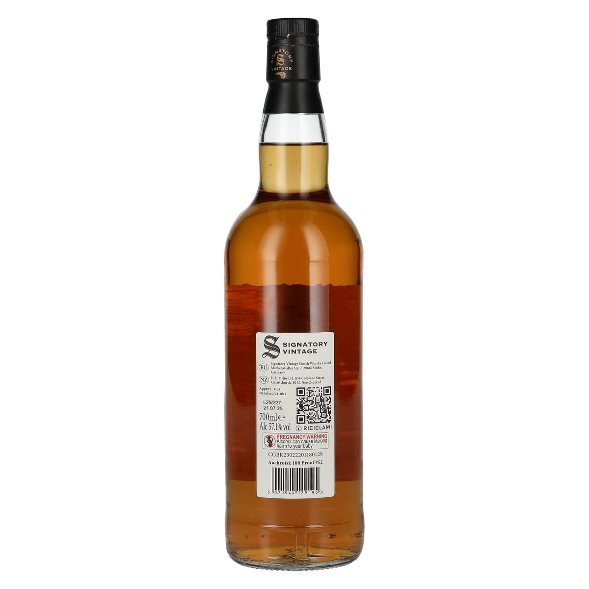 Signatory Vintage 100 Proof Edition AUCHROISK 12 Years Old Single Malt #52 2012 57.1% Vol. 0.7l