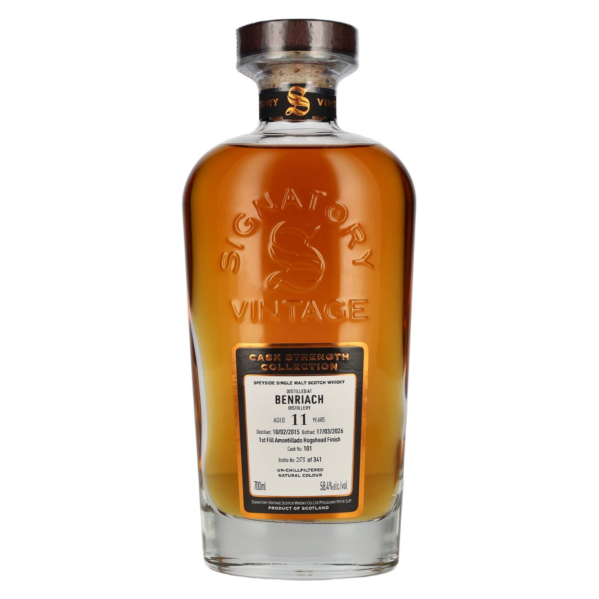 Signatory Vintage Benriach 11 Years Old 1st Fill Amontillado Cask Cask Strength #101 58.4% vol. 0.7 l