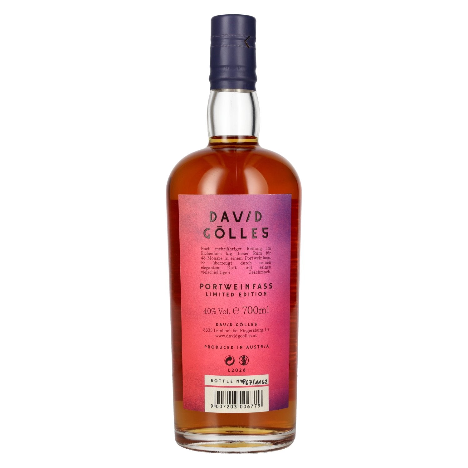 Ron Johan Portweinfass Rum Limited Edition 2026 40% Vol. 0,7l