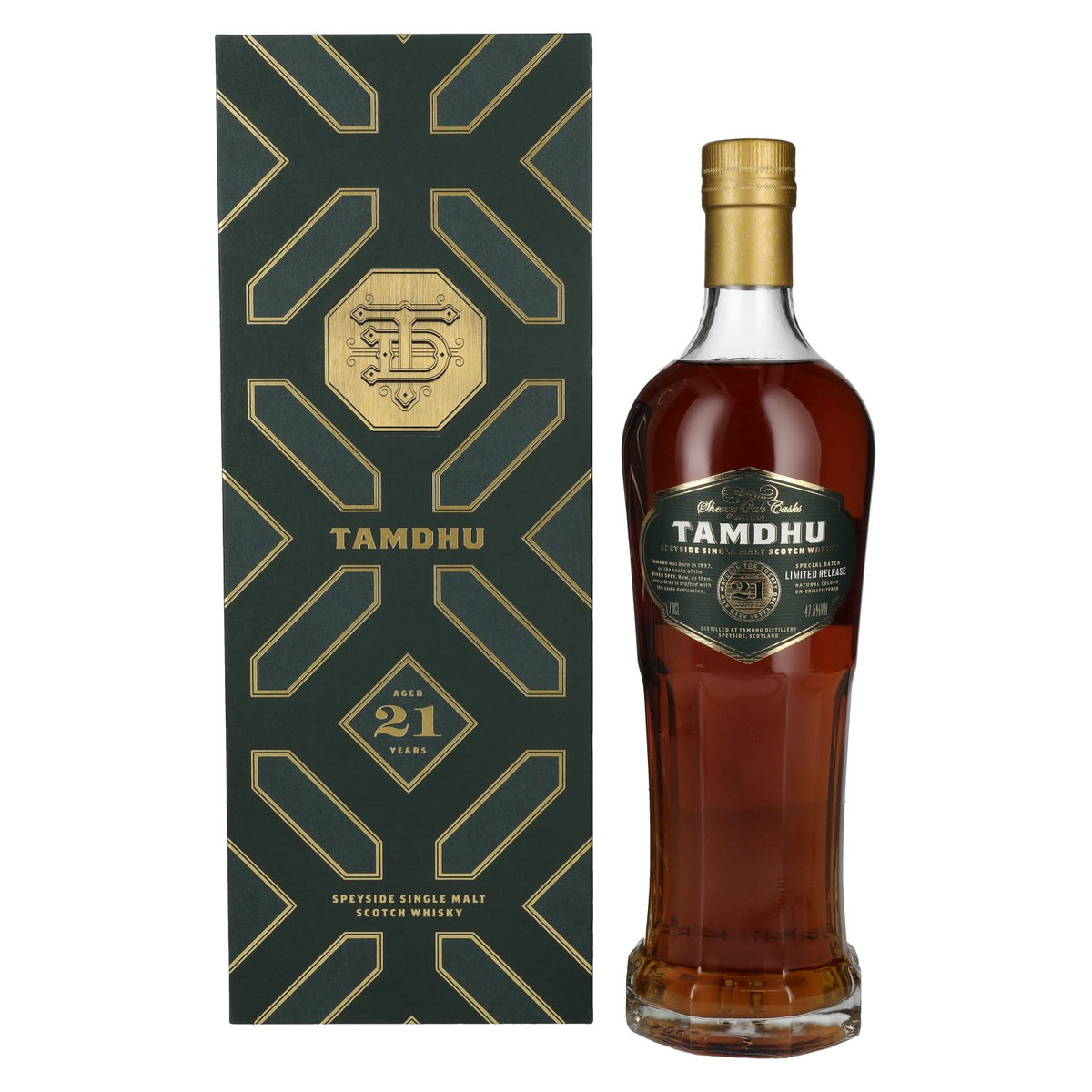 Tamdhu 21 Years Old Speyside Single Malt Limited Release 47.5% Vol. 0.7L in Gift Box