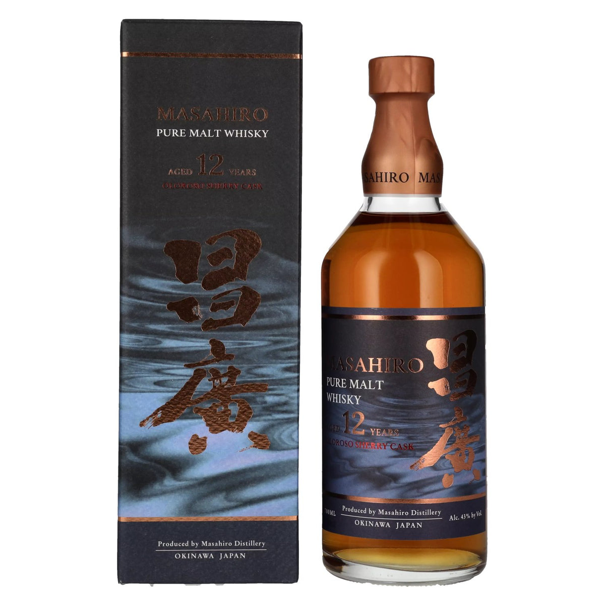 Masahiro 12 Years Old Pure Malt Whisky Oloroso Sherry Cask 43% Vol. 0.7l in Gift Box