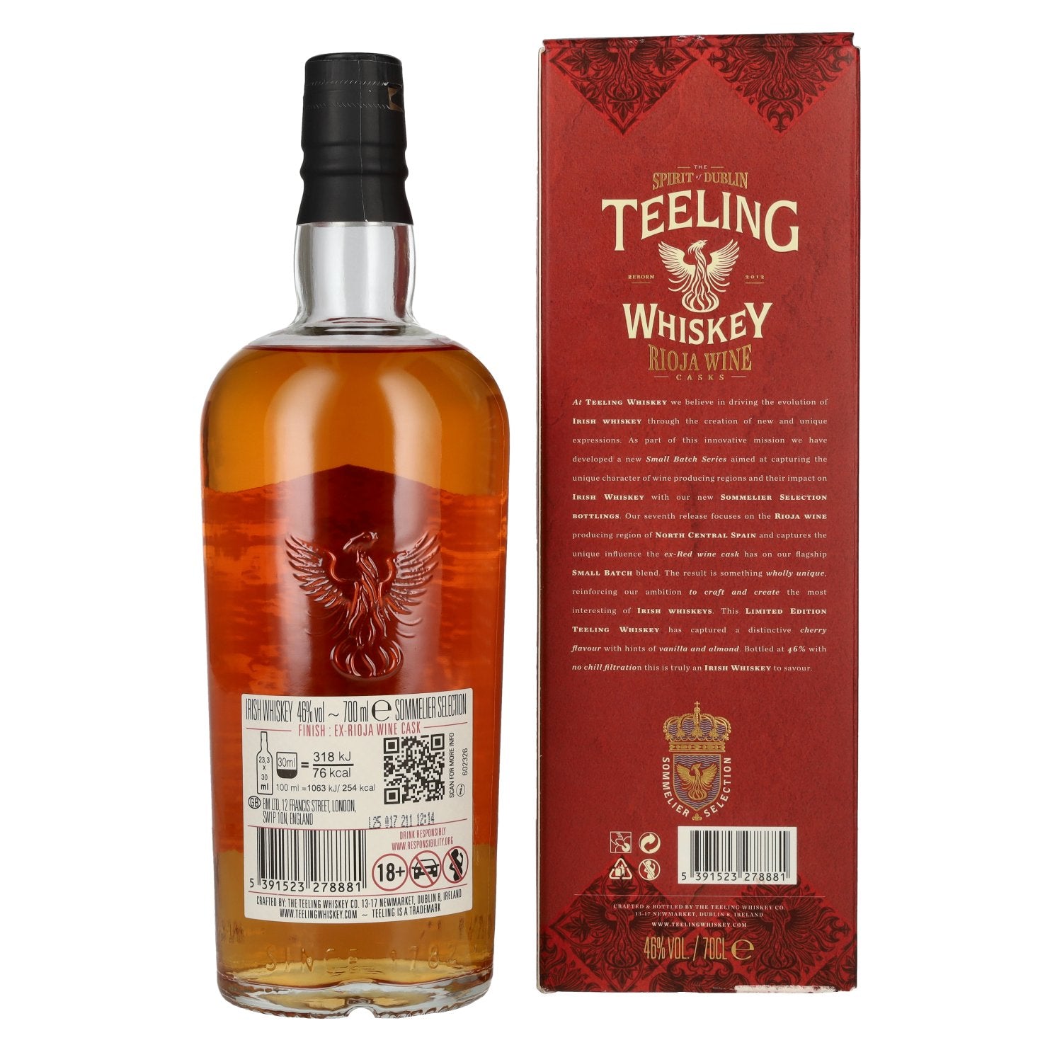 Teeling Whiskey Sommelier Selection RIOJA WINE Cask 46% Vol. 0,7l in Geschenkbox