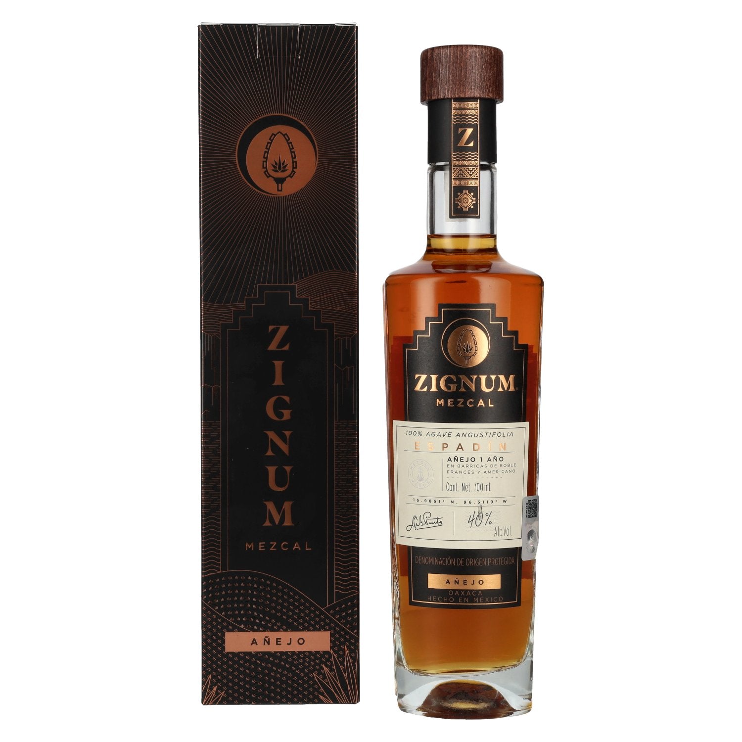 Zignum Mezcal Añejo 100% Agave Espadín 40% Vol. 0.7l in Gift Box