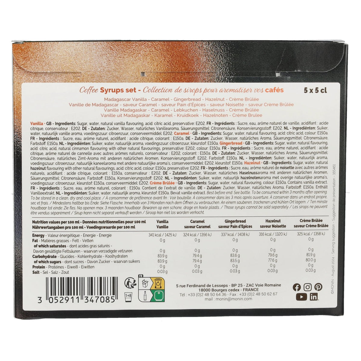Monin COFFEE SYRUPS SET 5 x 0.05 l