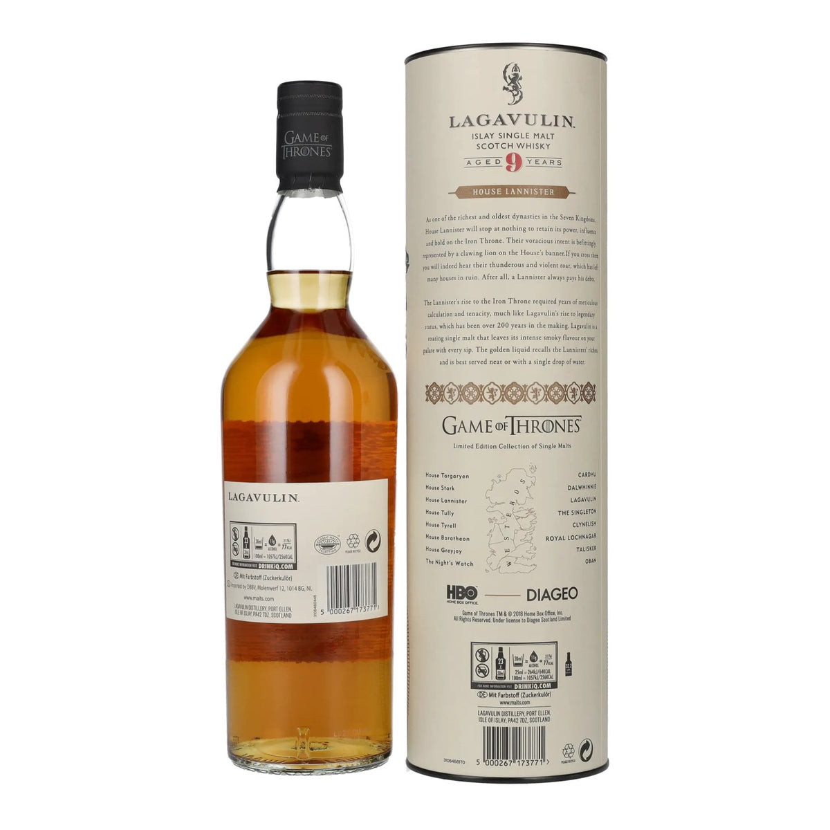 Lagavulin 9 Years Old GAME OF THRONES House Lannister Single Malt Collection 46% Vol. 0.7l in gift box