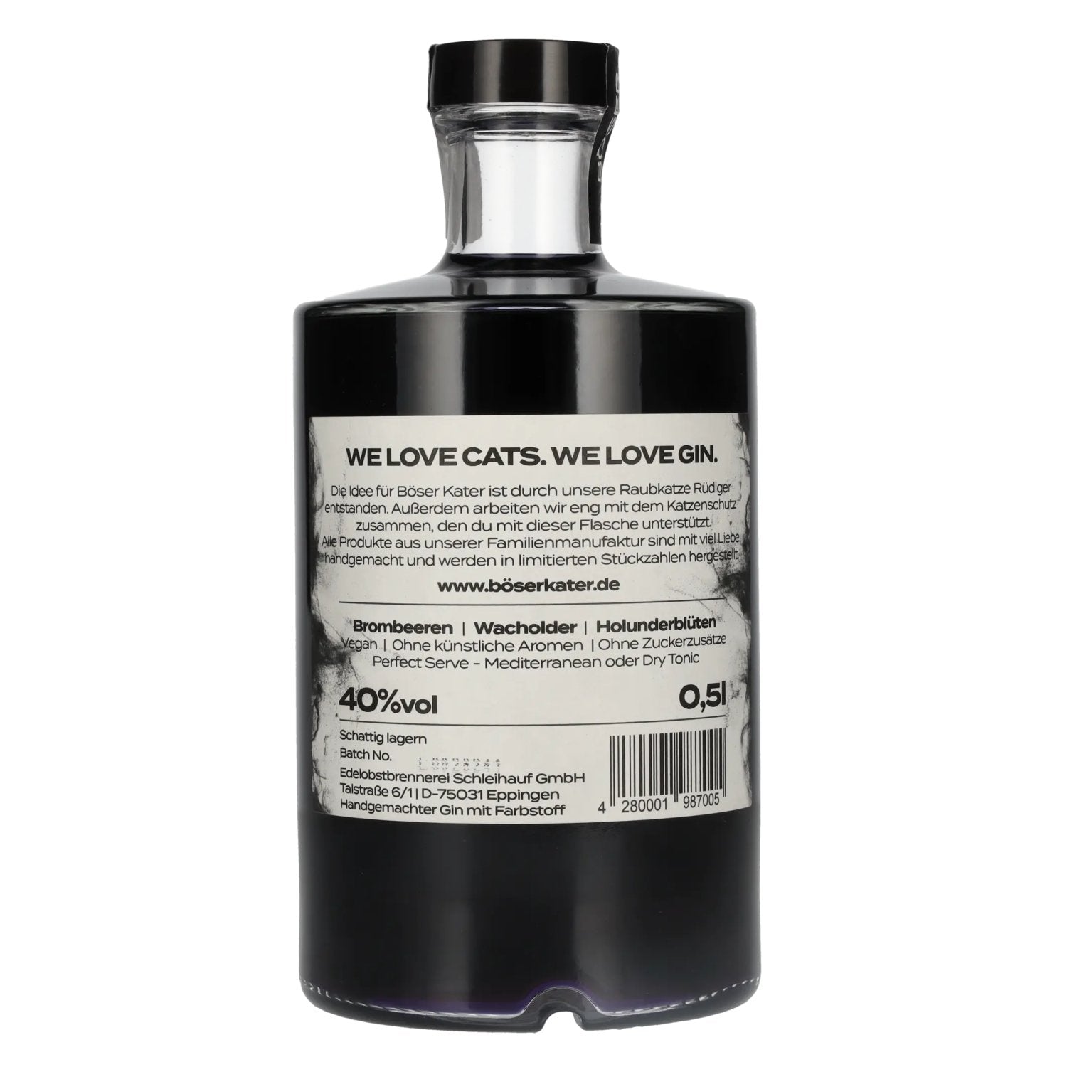 BÖSER KATER Handcrafted Blackberry Gin 40% Vol. 0,5l
