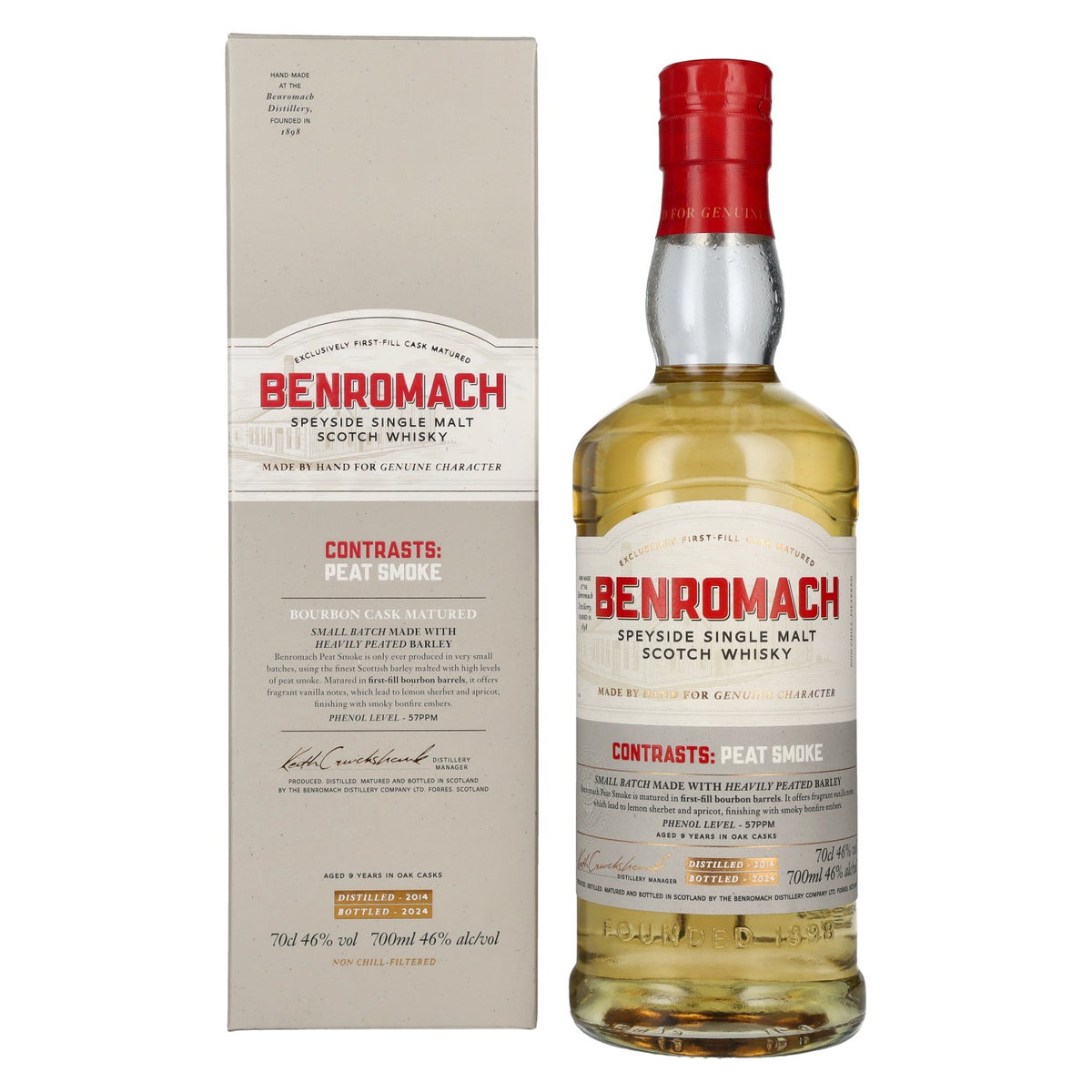 Benromach PEAT SMOKE Speyside Single Malt 2014 46% Vol. 0.7l in gift box