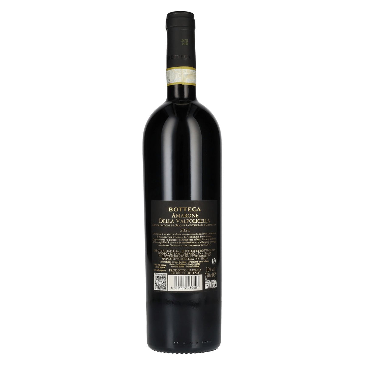 Bottega AMARONE della Valpolicella DOCG 2021 16% ABV 0.75l
